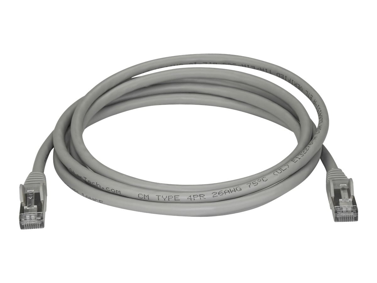 StarTech.com 2m CAT6A Ethernet Cable, 10 Gigabit Shielded Snagless RJ45 100W PoE Patch Cord, CAT 6A 10GbE STP Network Cable w/Strain Relief, Grey, UL Certified Wiring/TIA - Category 6A - 26AWG (6ASPAT2MGR)