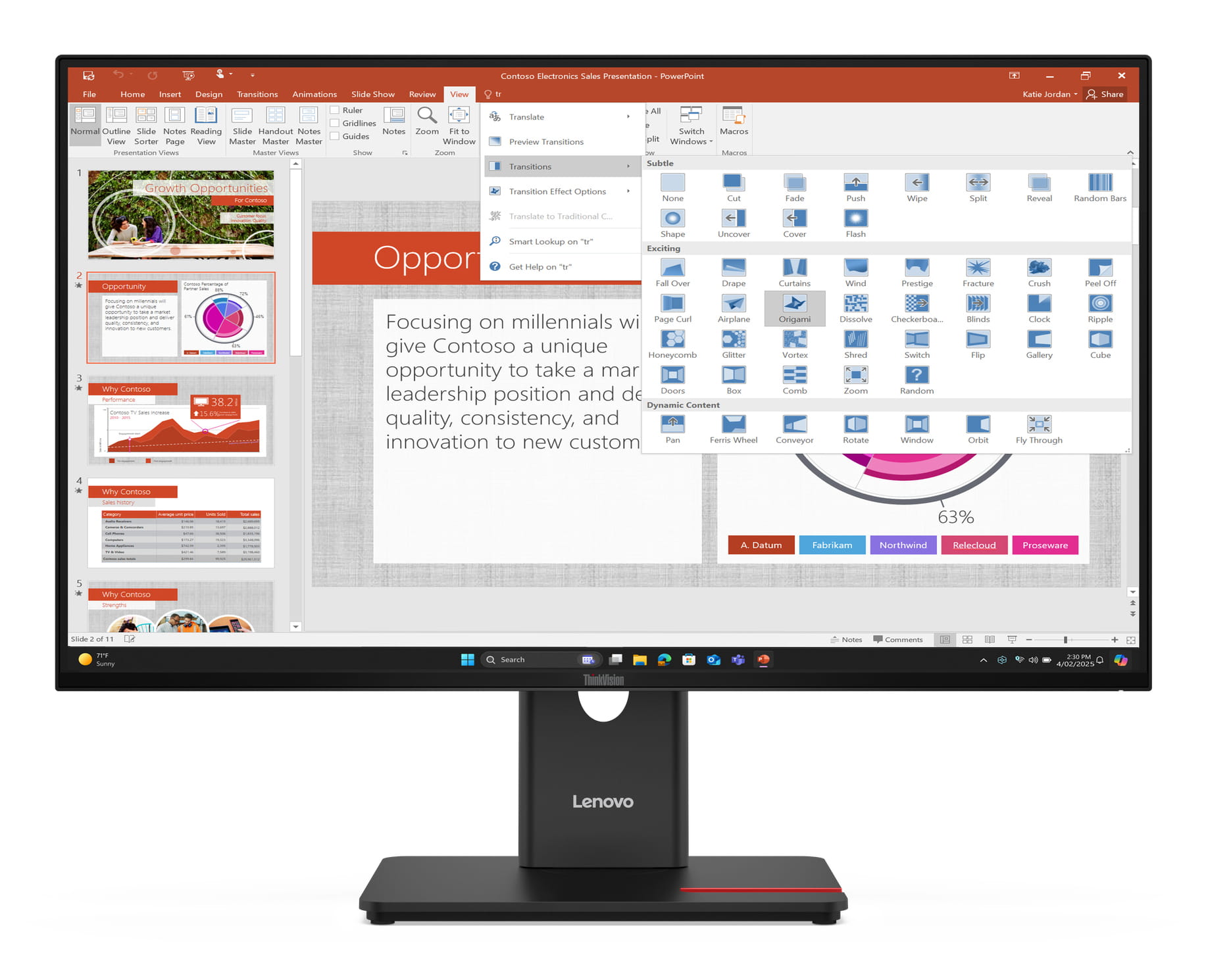 Lenovo ThinkVision T27-40, 68,6 cm (27"), 1920 x 1080 Pixel, Full HD, LED, 6 ms, Schwarz