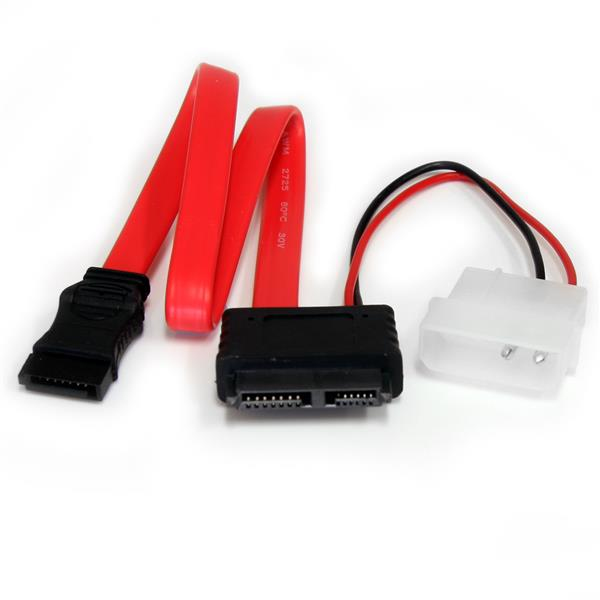 StarTech.com 30 cm Slimline SATA auf SATA mit LP4-Stromkabel / Adapter / Kombikabel - SATA-Kabel - Serial ATA 150/300/600 - Slimline SATA (W)