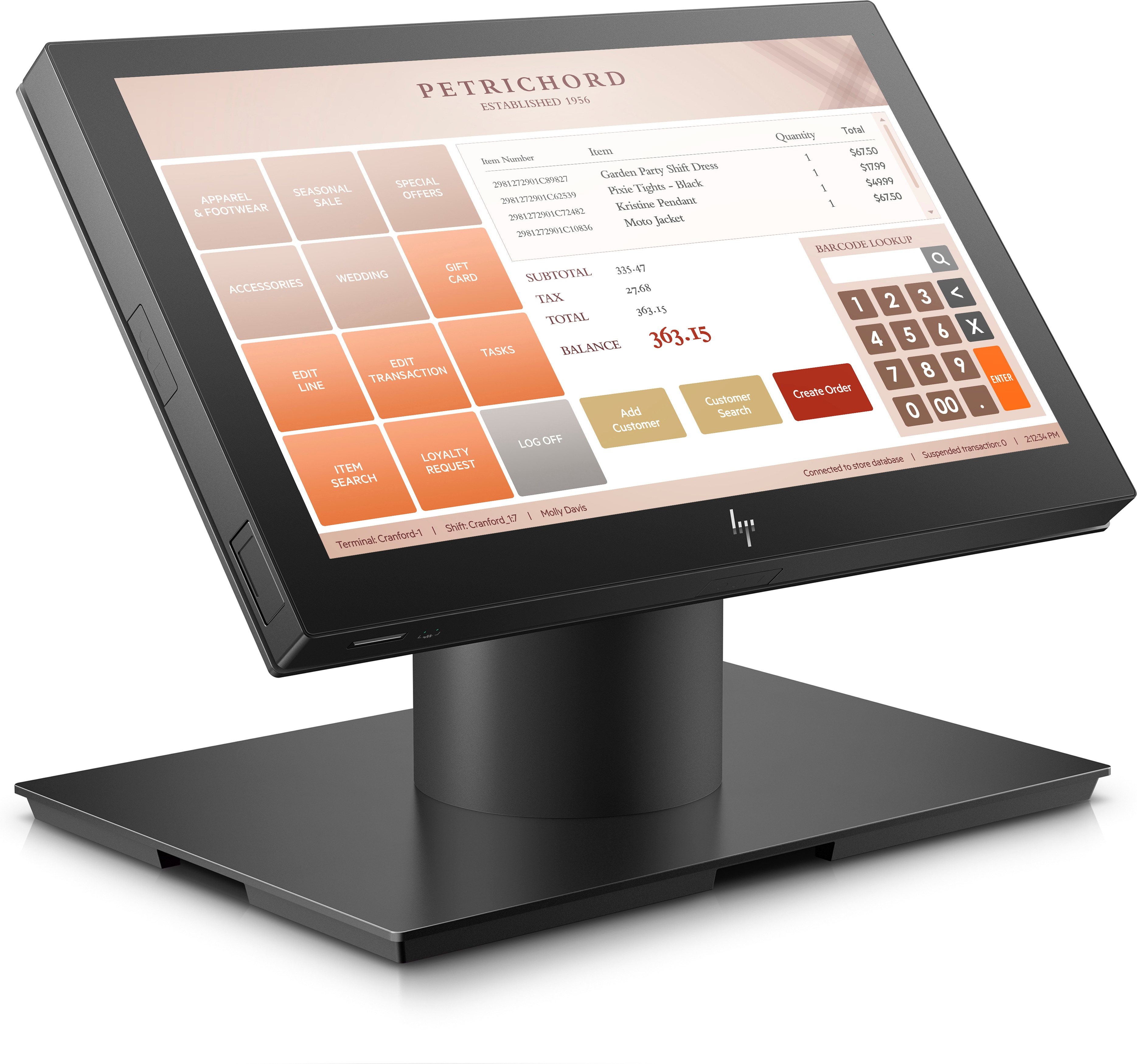 HP Engage One Essential - All-in-One - 1 x Celeron N6211 / 1.2 GHz - RAM 4 GB - SSD 32 GB - eMMC - UHD Graphics - 1GbE, NFC - WLAN: 802.11a/b/g/n/ac, Bluetooth 4.2, NFC - Android 11 - Monitor: LED 35.6 cm (14")