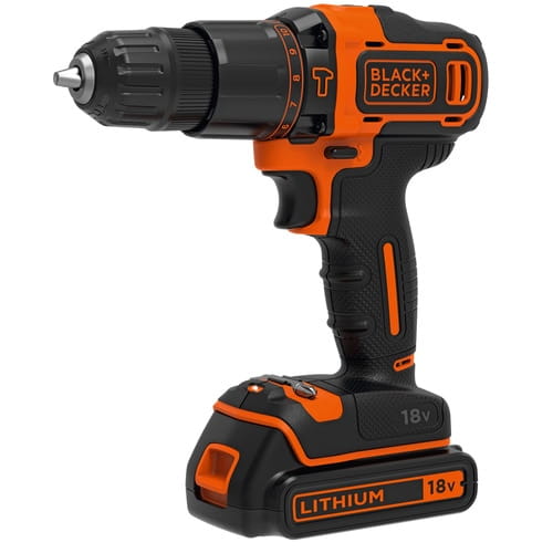 Black & Decker BDCHD18S1KA, Handbohrmaschine, Schwarz, Orange, 1 cm, 1400 RPM, 2,5 cm, 1 cm