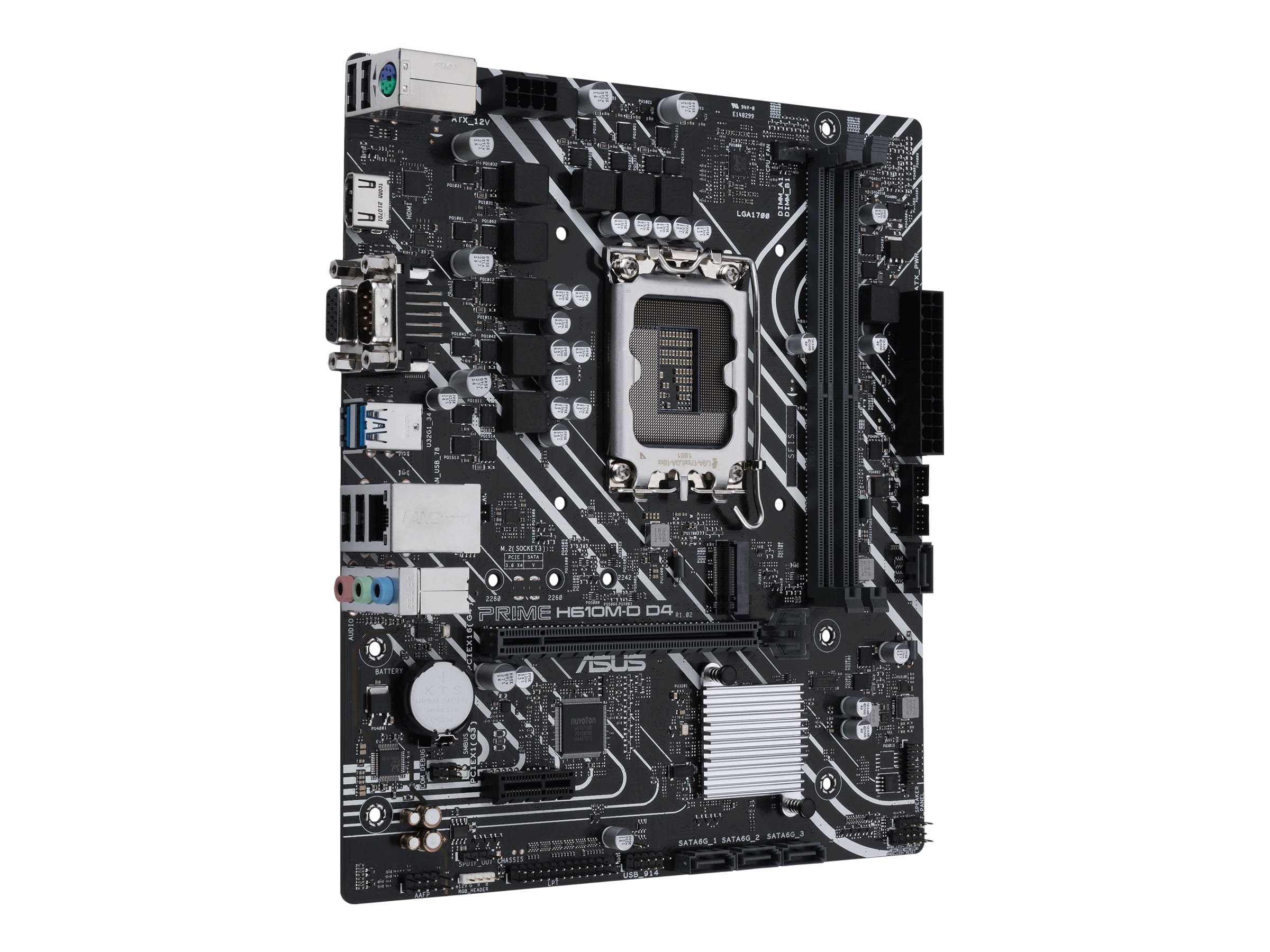 ASUS PRIME H610M-D D4 - Motherboard - micro ATX - LGA1700 Sockel - H610 Chipsatz - USB 3.2 Gen 1 - Gigabit LAN - Onboard-Grafik (CPU erforderlich)