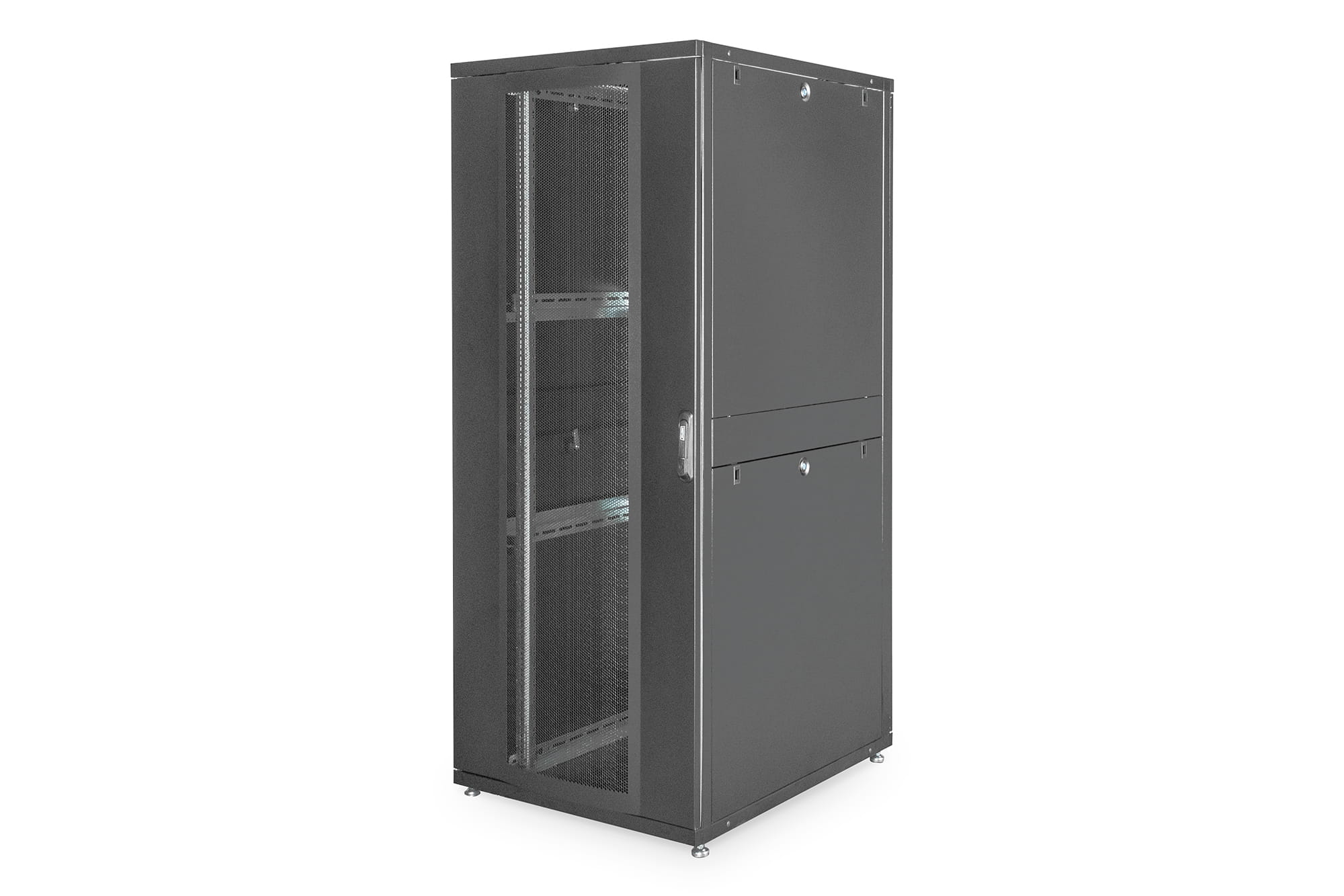 DIGITUS Professional Unique DN-19 SRV-42U-8-B - Schrank Netzwerkschrank - Schwarz, RAL 9005 - 42HE - 48.3 cm (19")