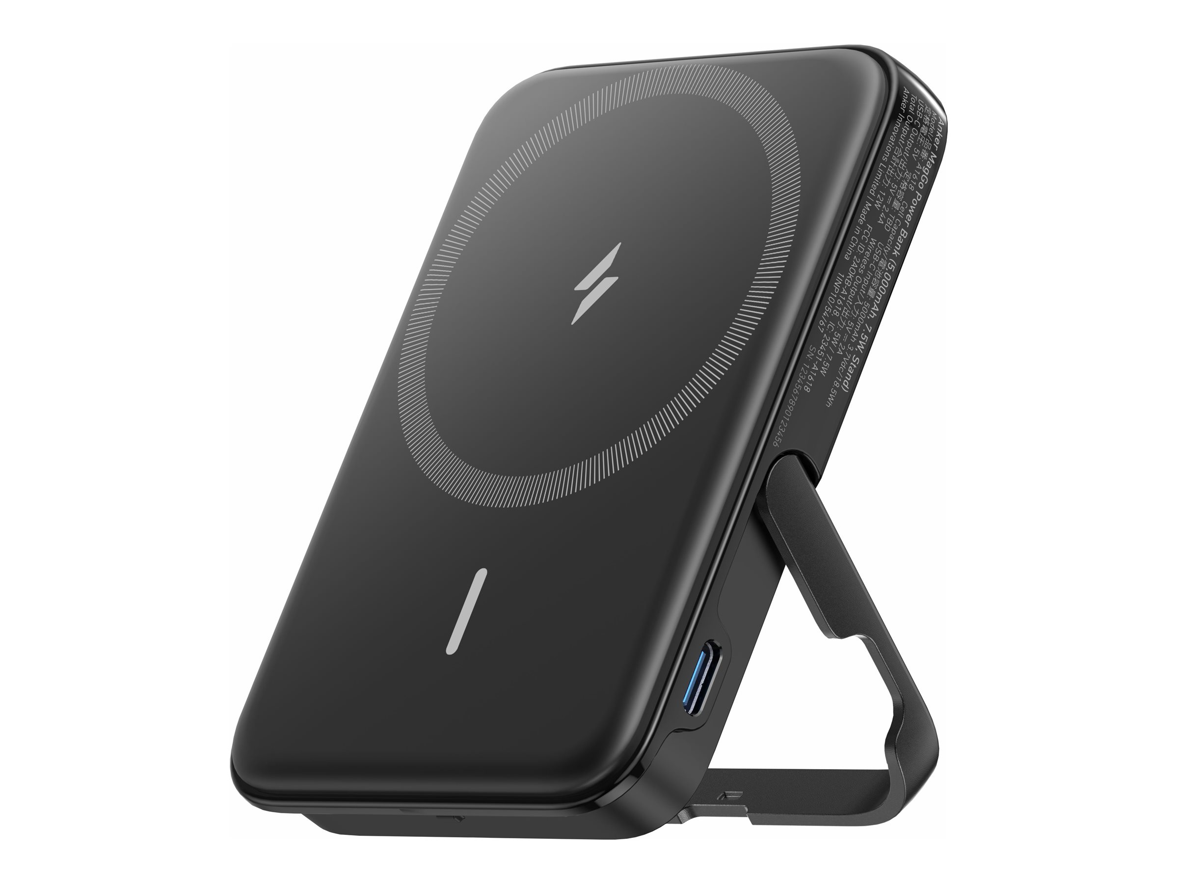 Anker Innovations Anker 322 (MagGo) - Induktive Power Bank - Li-Pol - 5000 mAh - 18.5 Wh - 12 Watt - 2.4 A - 2 Ausgabeanschlussstellen (USB-C)