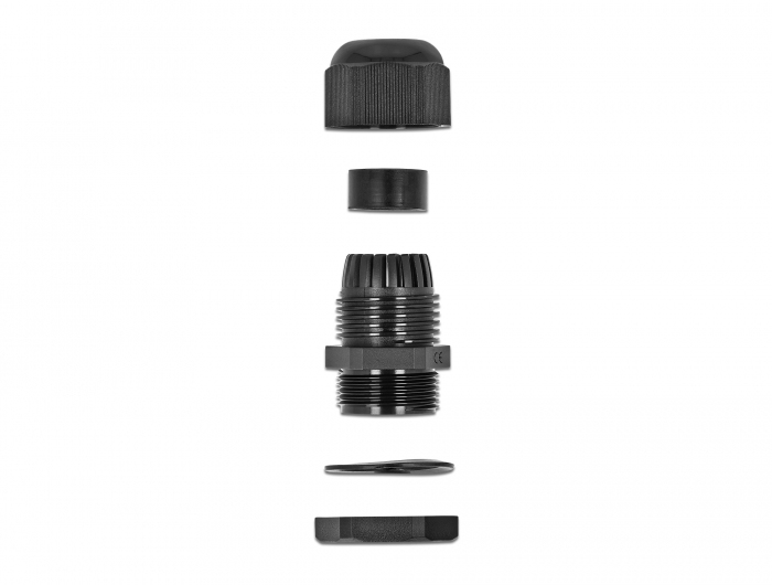 Delock PG7 - Kabelverschraubung - Schwarz (Packung mit 10)