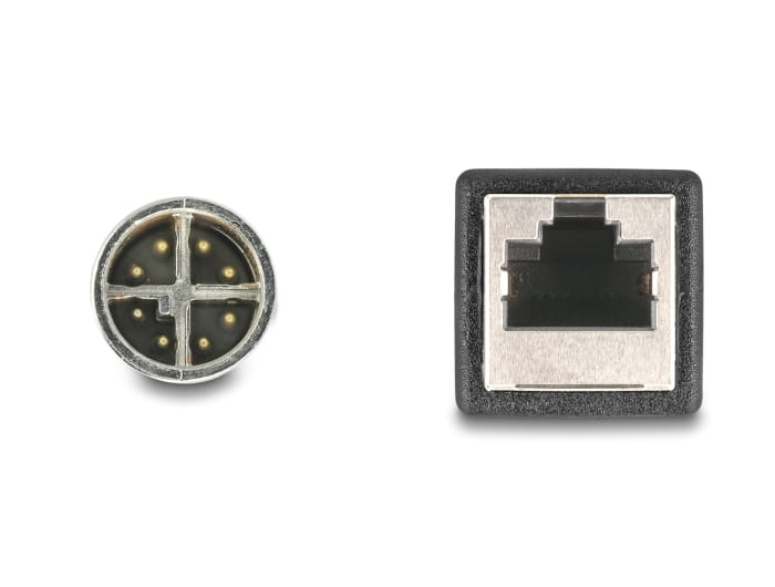 Delock Netzwerkkabel - 8-polig M12 (M) zu RJ-45 (W)