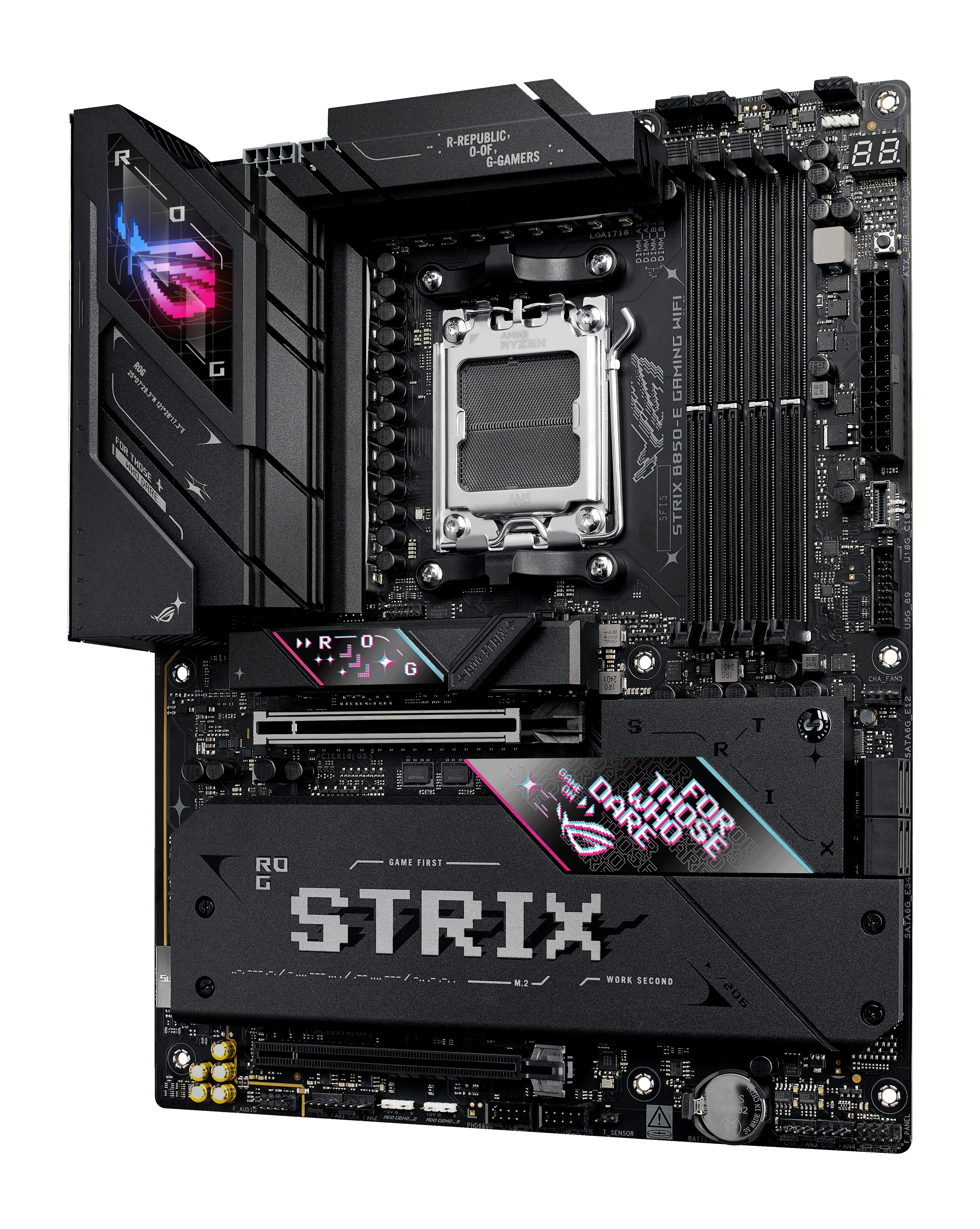 ASUS ROG STRIX B850-E GAMING WIFI - Motherboard - ATX - Socket AM5 - AMD B850 Chipsatz - USB-C 3.2 Gen 2x2, USB-C 3.2 Gen2, USB 3.2 Gen 2, USB 3.2 Gen 1 - 2.5 Gigabit LAN, Wi-Fi 7, Bluetooth - Onboard-Grafik (CPU erforderlich)