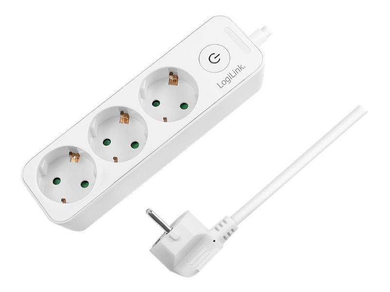 LogiLink Steckdosenleiste - Wechselstrom 250 V - 3680 Watt - Eingabe, Eingang Stromversorgung - Ausgangsanschlüsse: 3 (3 x Stecker CEE 7/3)
