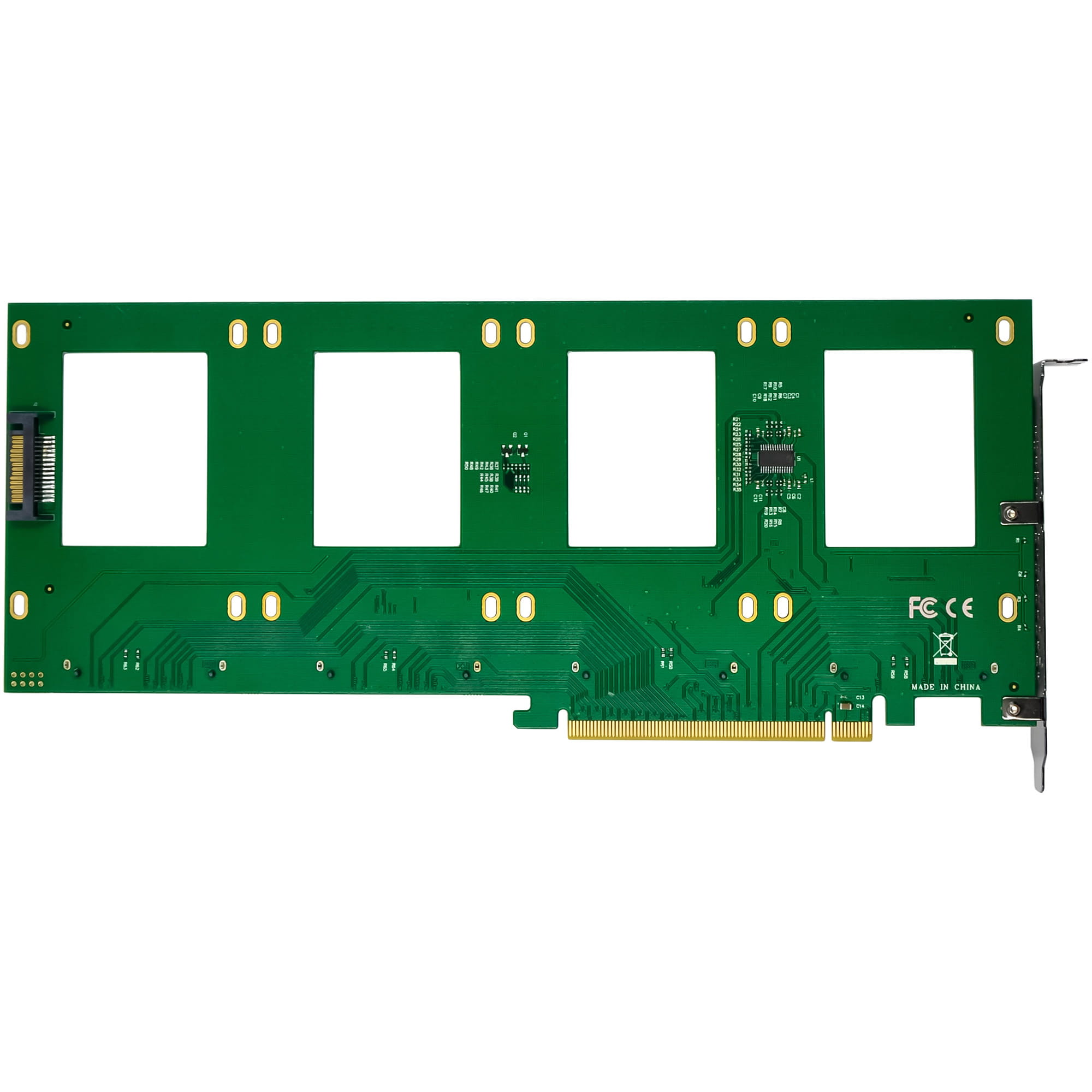 InLine PCIe Karte zu 4x intern U.2 NVMe SFF-8639 – Bifurcation - PCIe x16
