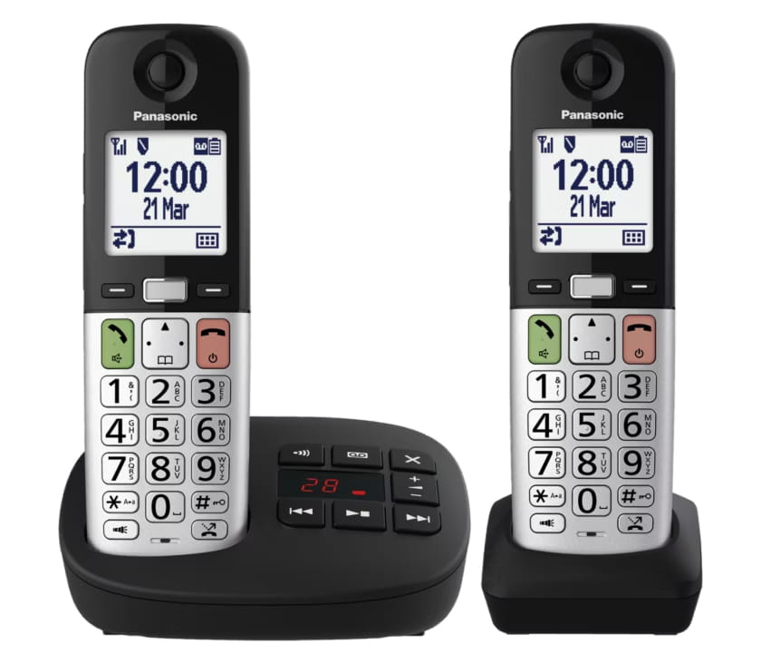 Panasonic KX-TGU432, DECT-Telefon, Kabelloses Mobilteil, Anrufer-Identifikation, Schwarz, Silber