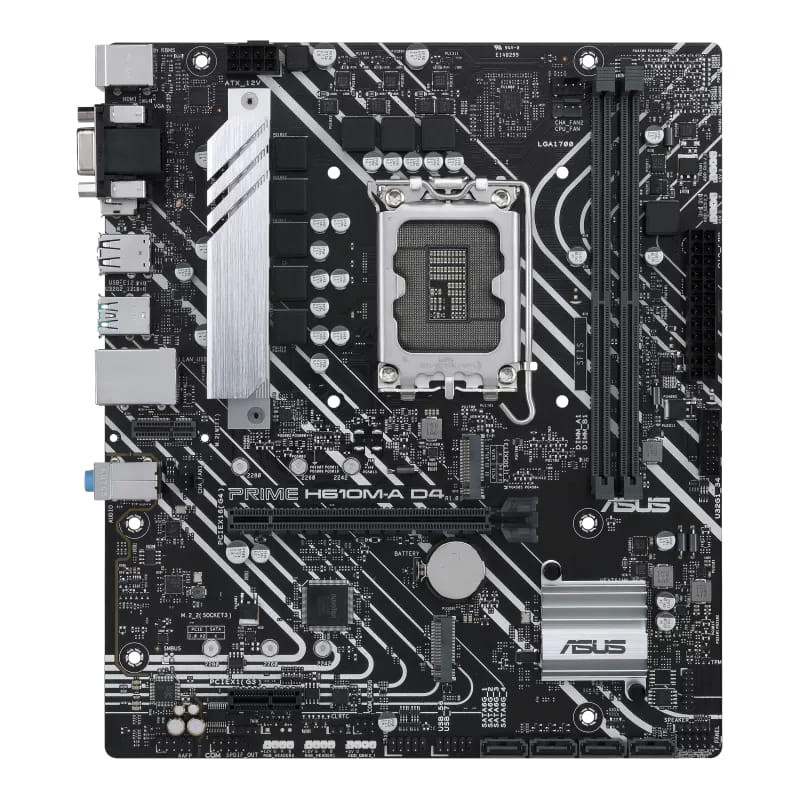 ASUS PRIME H610M-A D4-CSM - Motherboard - micro ATX - LGA1700 Sockel - H610 Chipsatz - USB 3.2 Gen 2, USB 3.2 Gen 1 - Gigabit LAN - Onboard-Grafik (CPU erforderlich)
