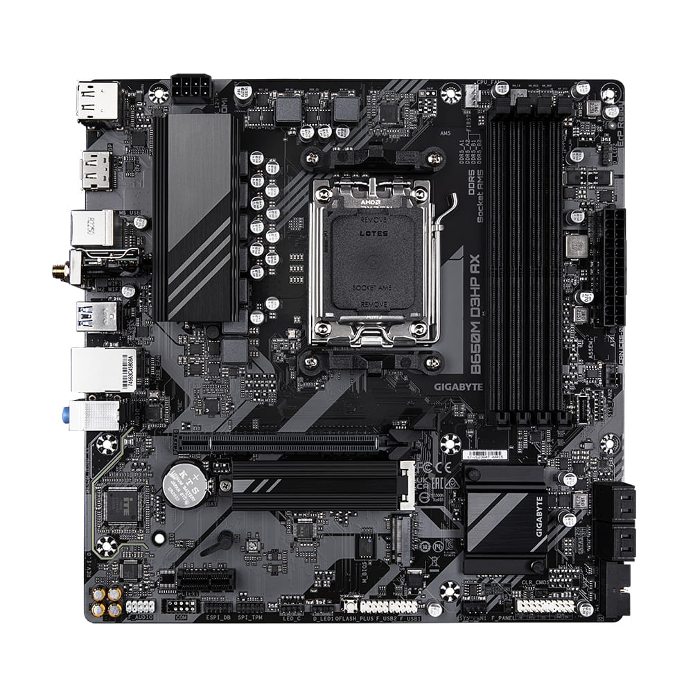 Gigabyte B650M D3HP AX - 1.0 - Motherboard - micro ATX - Socket AM5 - AMD B650 Chipsatz - USB 3.2 Gen 1, USB-C 3.2 Gen 1 - 2.5 Gigabit LAN, Wi-Fi 6E, Bluetooth - Onboard-Grafik (CPU erforderlich)