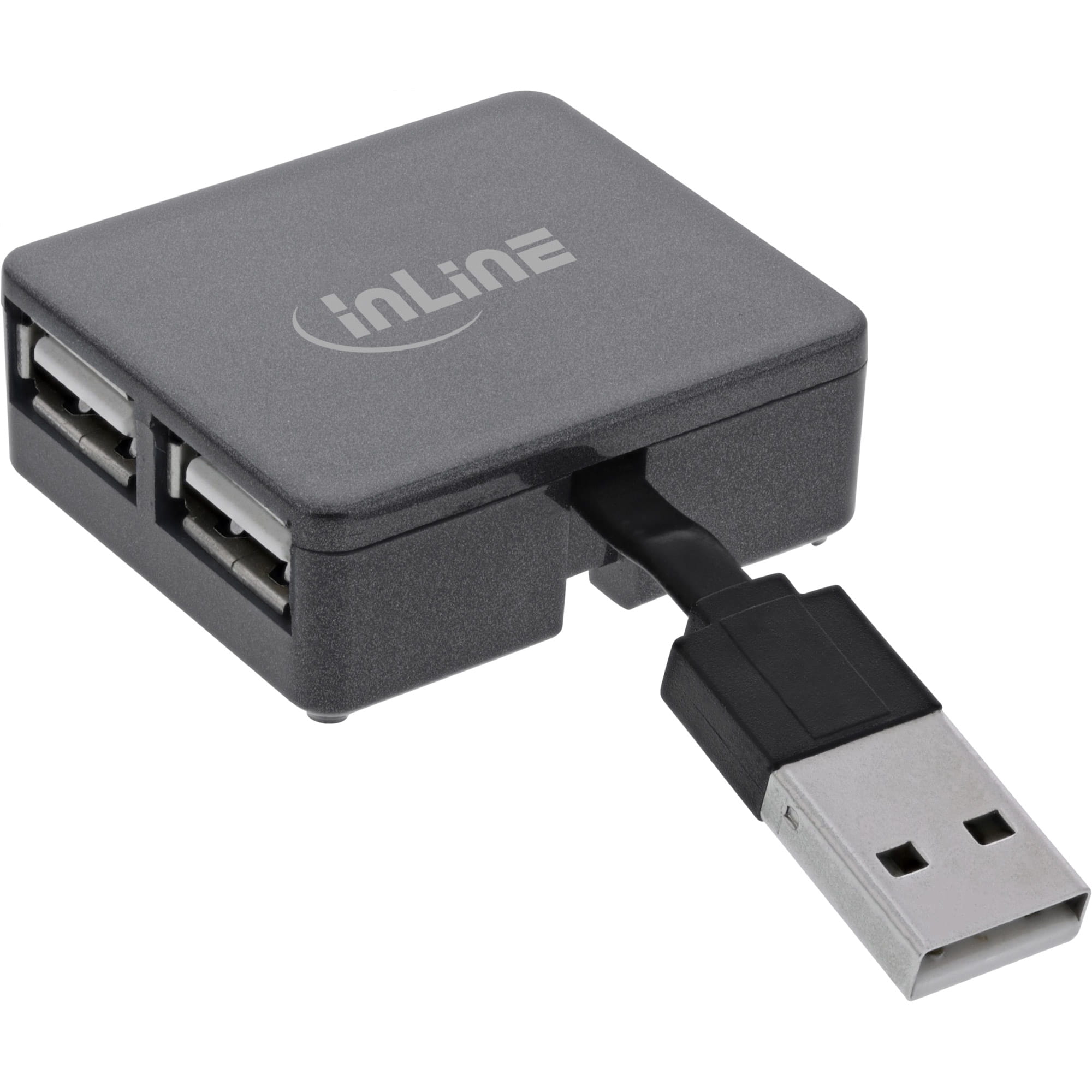 InLine USB 2.0 4-Port Hub - USB-A Stecker auf 4x USB-A Buchse - Kabel 4cm