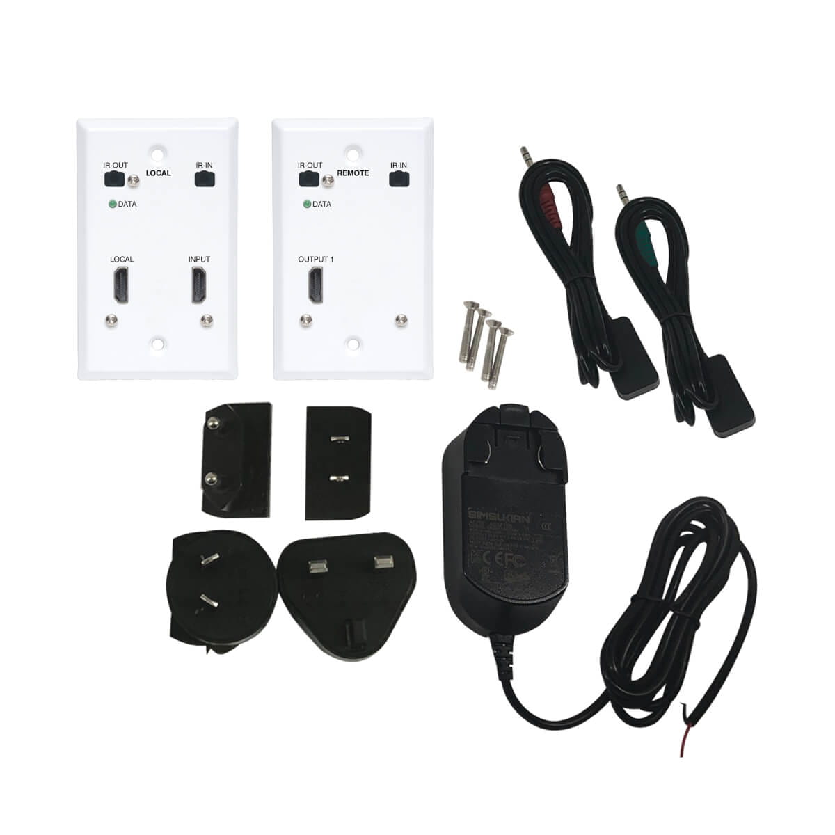 Tripp Eaton Tripp Lite Series HDMI over Cat6 Extender Kit, Wallplate Transmitter and Receiver, 4K 60Hz, 4:4:4, IR, PoC, HDR, HDCP 2.2, 230 ft., TAA