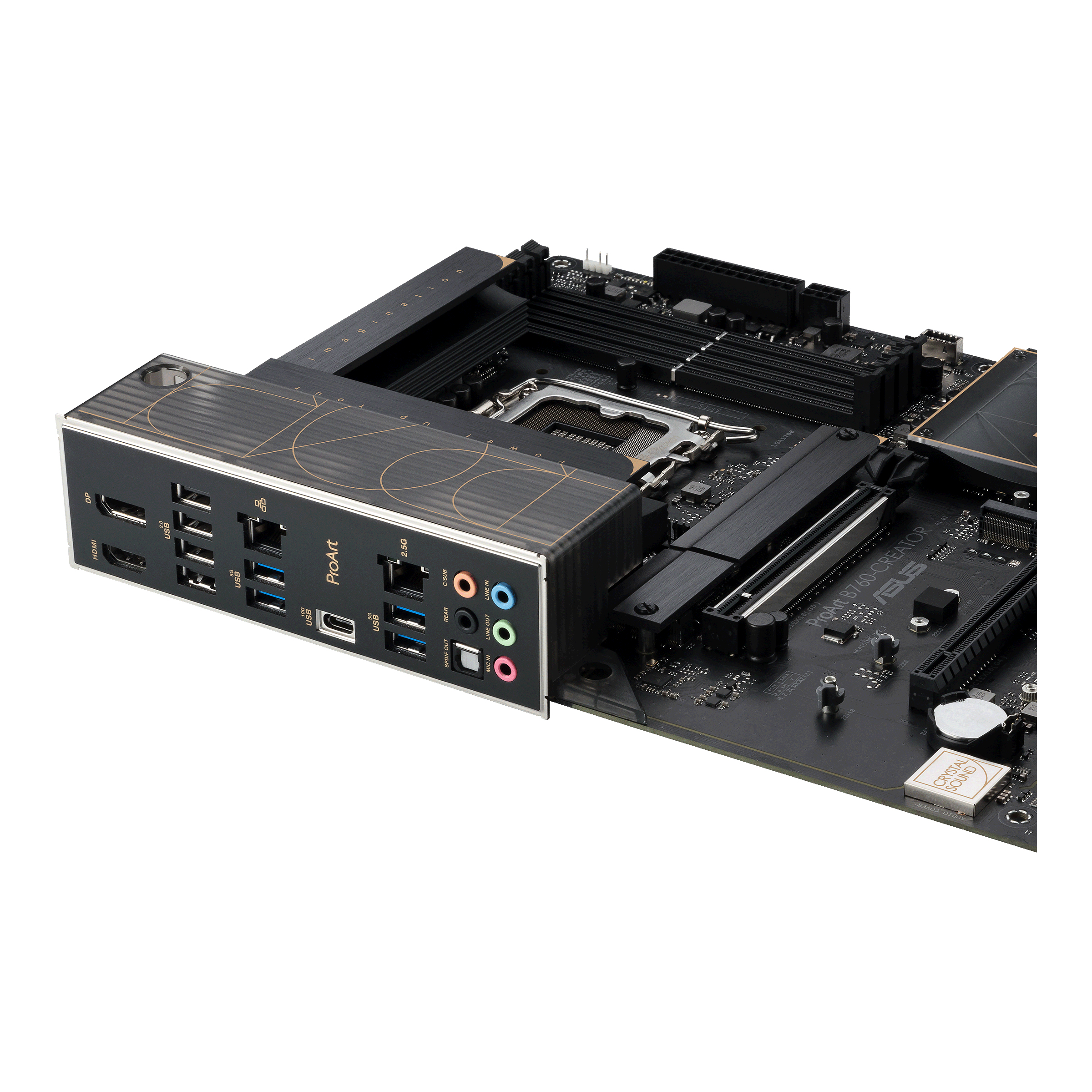 ASUS PROART B760-CREATOR - Motherboard - ATX - LGA1700 Sockel - B760 Chipsatz - USB-C 3.2 Gen 2x2, USB-C 3.2 Gen2, USB 3.2 Gen 1 - Gigabit LAN, 2.5 Gigabit LAN - Onboard-Grafik (CPU erforderlich)