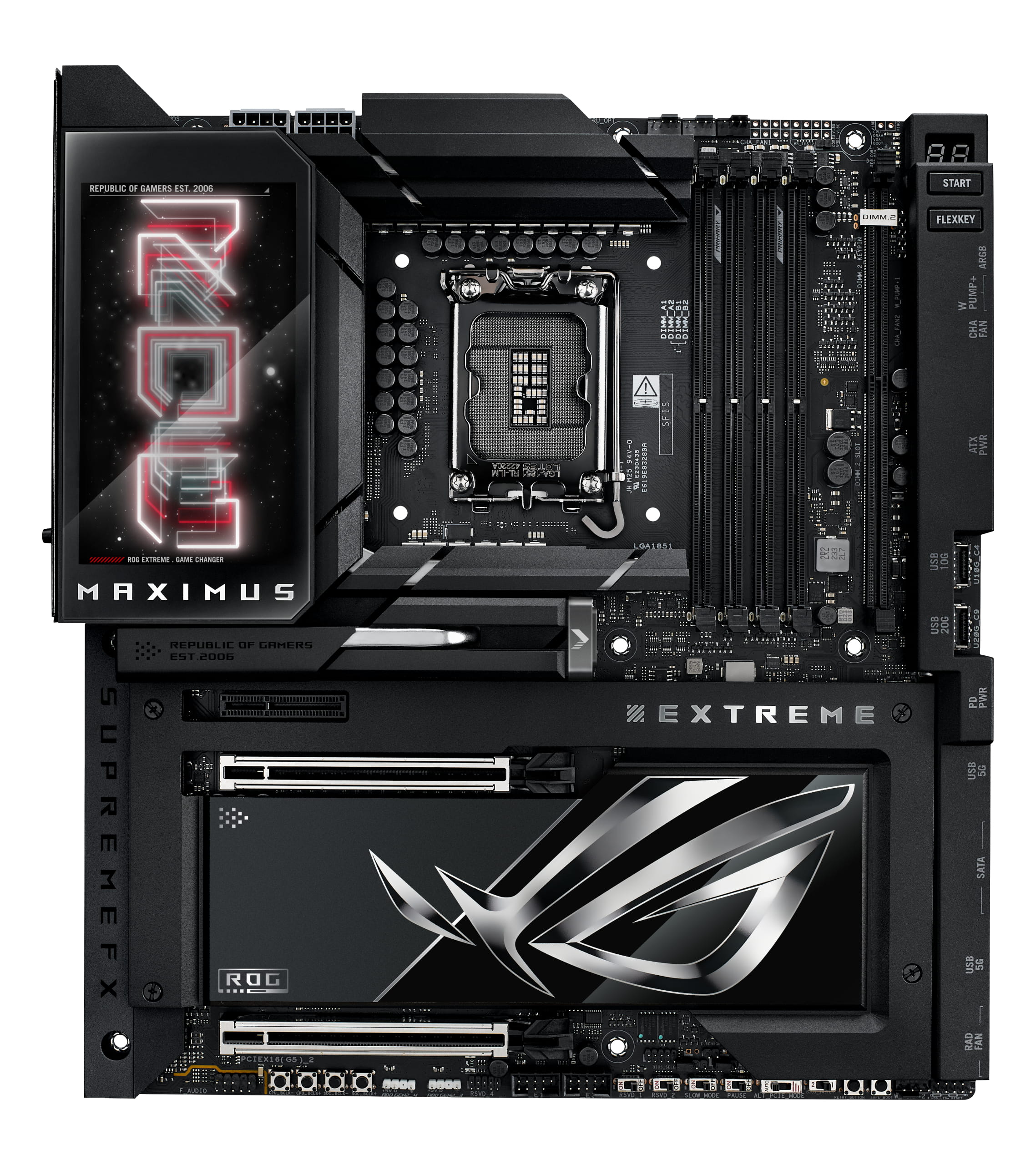 ASUS ROG MAXIMUS Z890 EXTREME - Motherboard - ATX - LGA1851-Sockel - Z890 Chipsatz - USB4, USB 3.2 Gen 1, USB-C 3.2 Gen2, USB 3.2 Gen 2 - Wi-Fi 7, Bluetooth, 10 Gigabit LAN - Onboard-Grafik (CPU erforderlich)