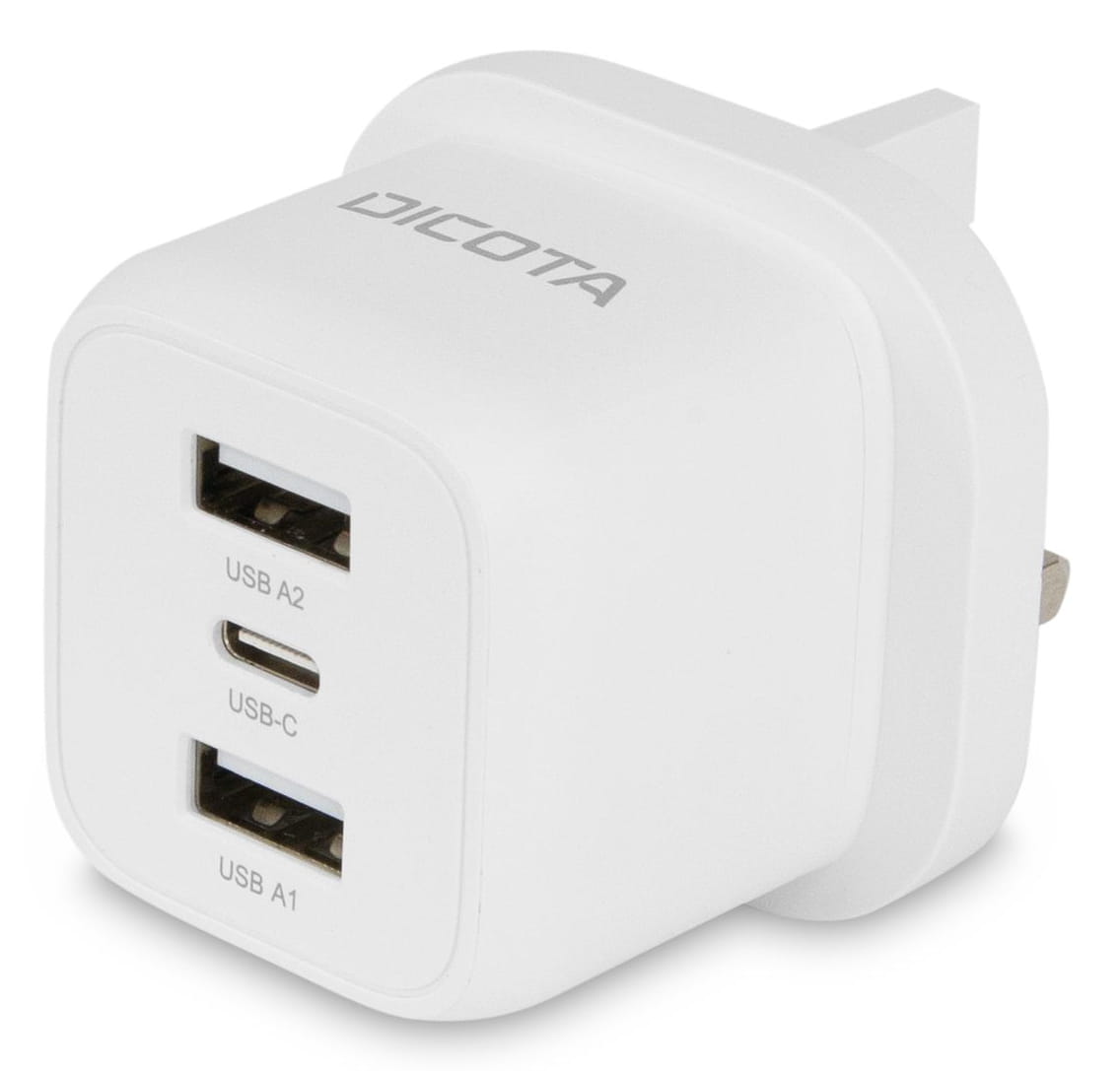 Dicota Netzteil - kompakt, Laptop - 32 Watt - 3 A - 3 Ausgabeanschlussstellen (USB-C, 2 x USB)