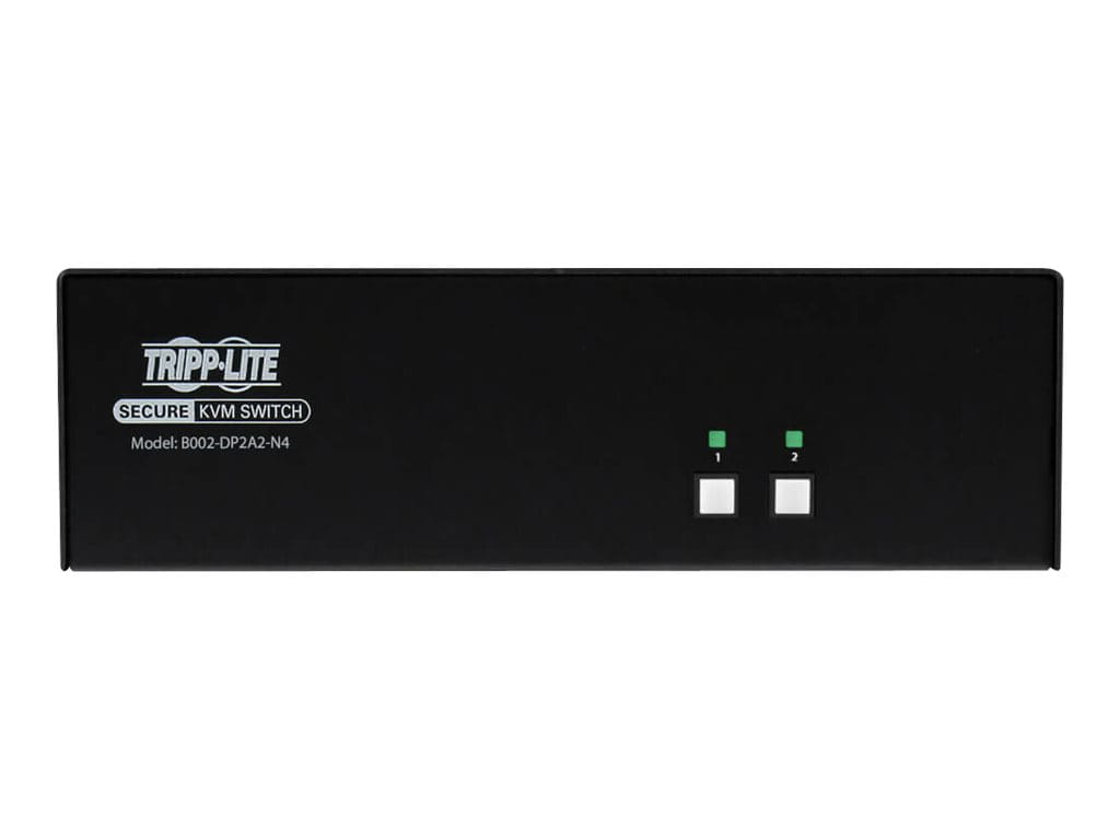 Tripp Secure KVM Switch, 2-Port, Dual Head, DisplayPort to DisplayPort, 4K, NIAP PP4.0, Audio, TAA