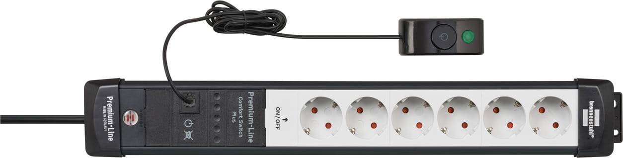 Brennenstuhl Premium-Line, 3 m, Drinnen, Abgewinkelt, IP20, 1,5 mm², Schwarz, Grau