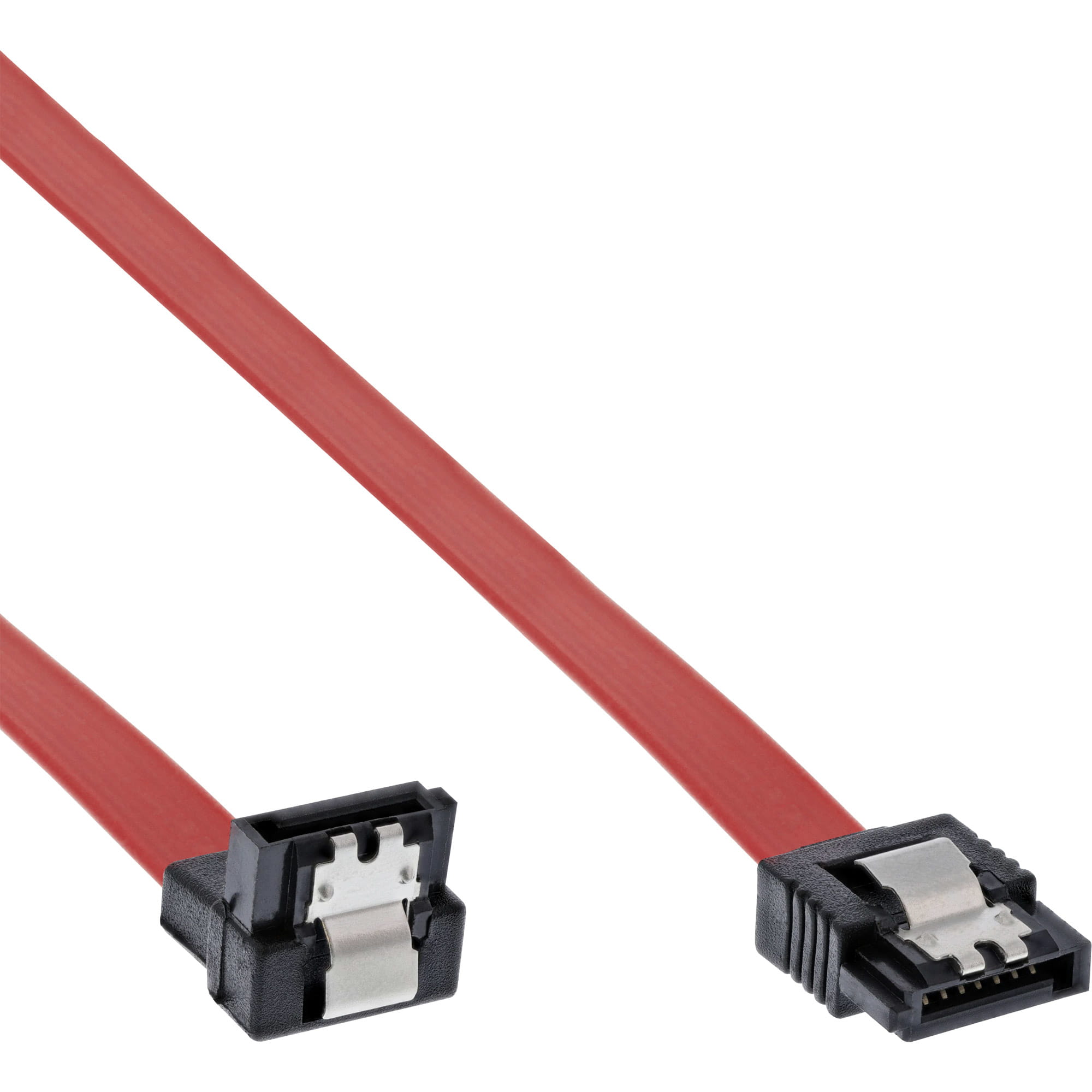 InLine SATA Anschlusskabel abgewinkelt - mit Sicherheitslasche - 0,15m