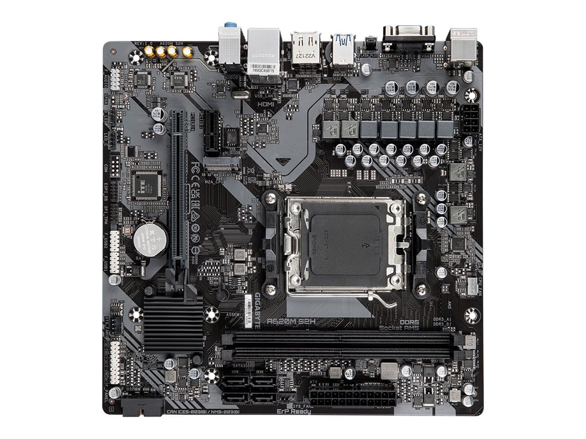 Gigabyte A620M S2H - Motherboard - micro ATX - Socket AM5 - AMD A620 Chipsatz - USB 3.2 Gen 1, USB-C 3.2 Gen 1 - Gigabit LAN - Onboard-Grafik (CPU erforderlich)
