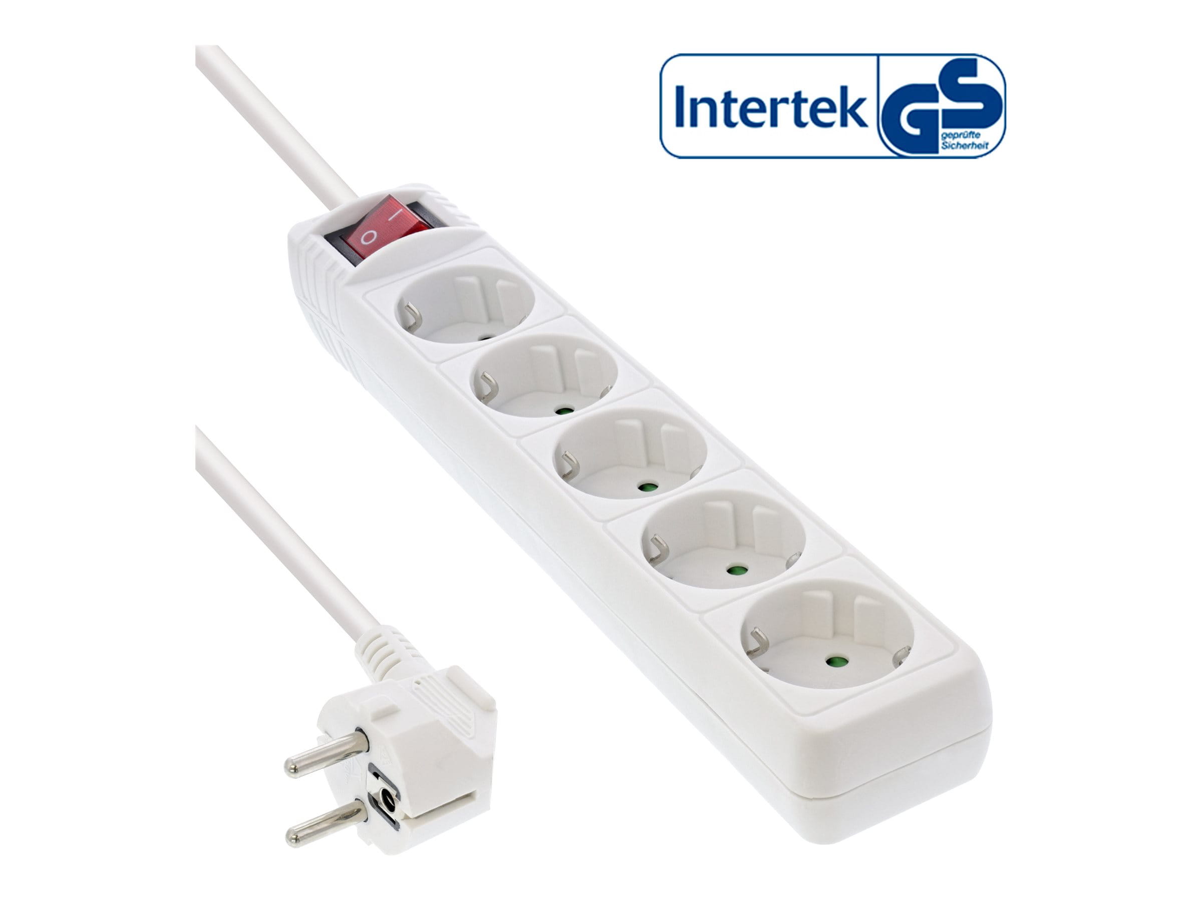 InLine Steckdosenleiste - 5-fach Schutzkontakt - weiß - 1,5m
