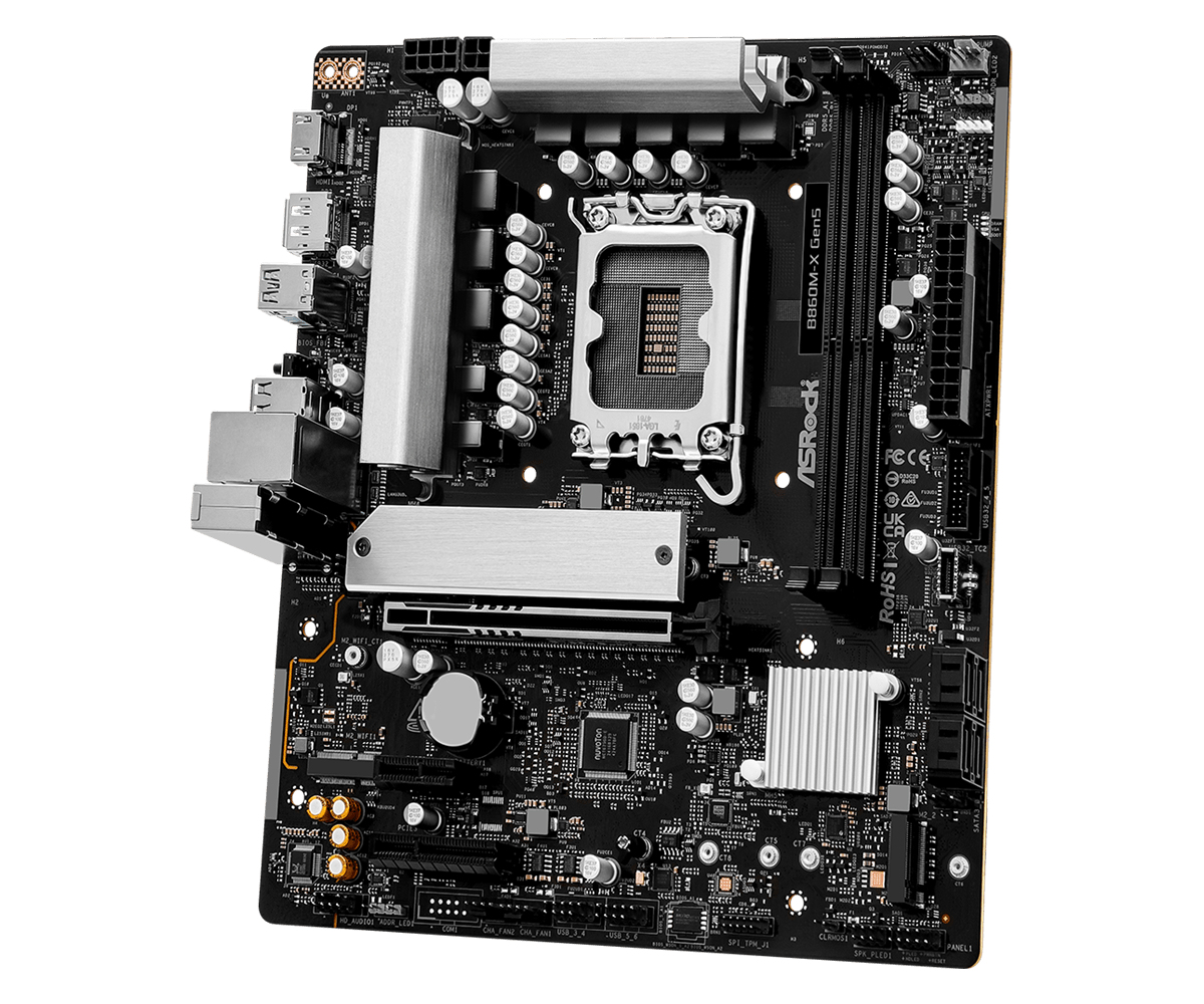 ASRock B860M-X GEN 5 schwarz/silber - Mainboard - Intel Sockel 1851 Core Ultra - Mainboard - Intel Sockel 1851 (Core Ultra 100&200)