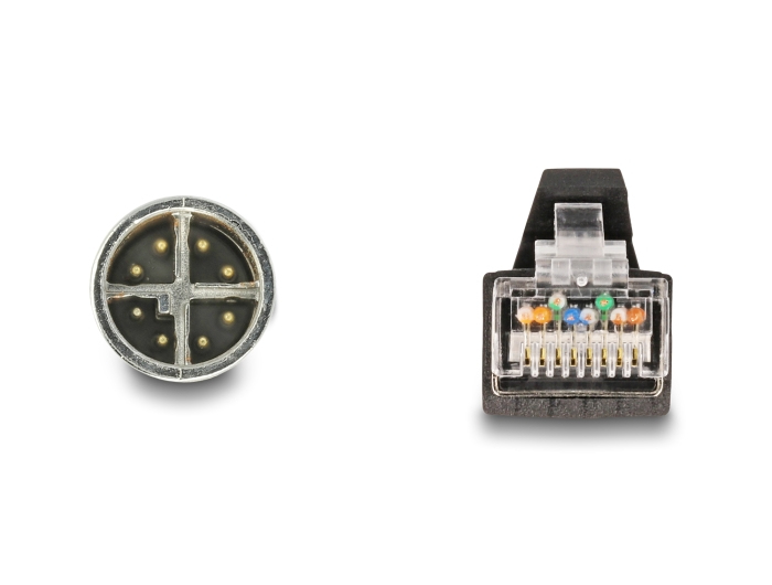 Delock Netzwerkkabel - 8 pin M12-X (M) zu RJ-45 (M)