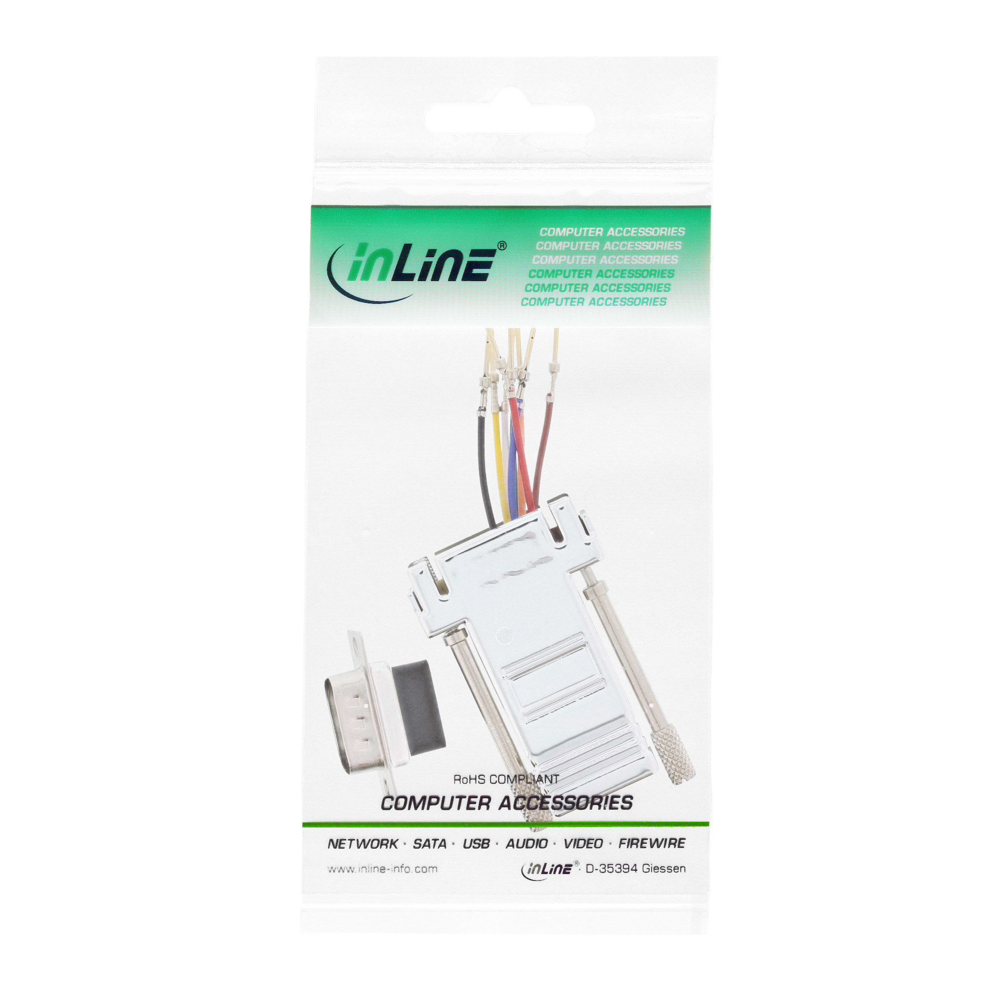 InLine Adapter - 9pol Sub D Stecker an RJ45 Buchse - metallisiert