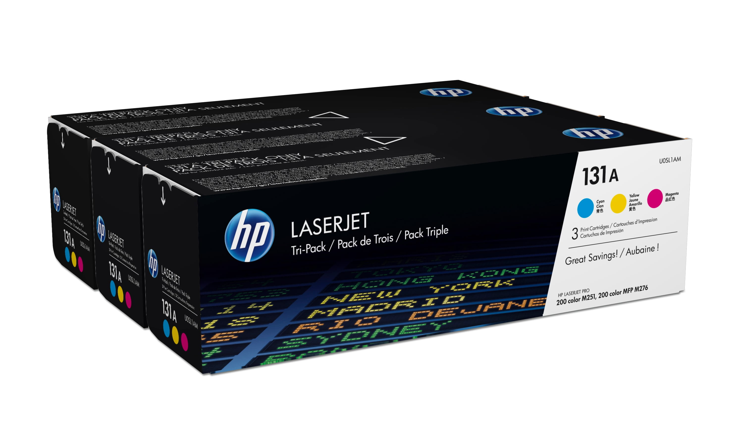 HP 131A - 3er-Pack - Gelb, Cyan, Magenta - original - LaserJet - Tonerpatrone (U0SL1AM)