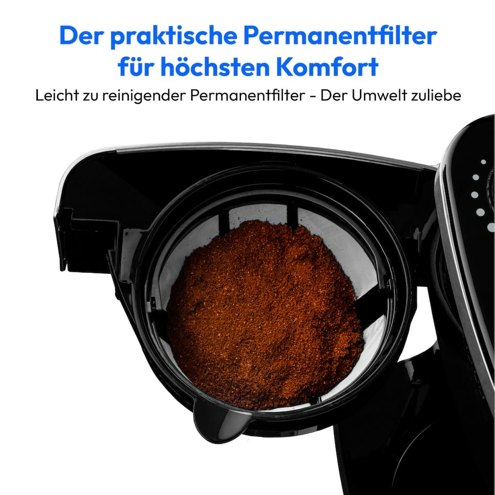 Medion KAFFEEMASCHINE MIT MAHLWERK MD 19911 8 Mahlstufen, 1 Liter Wassertank, Thermoskanne, Timer-Funktion, 800 - 1000 Watt, Filterkaffeemaschine, 1 l, Kaffeebohnen, Eingebautes Mahlwerk, 1000 W, Schwarz, Edelstahl