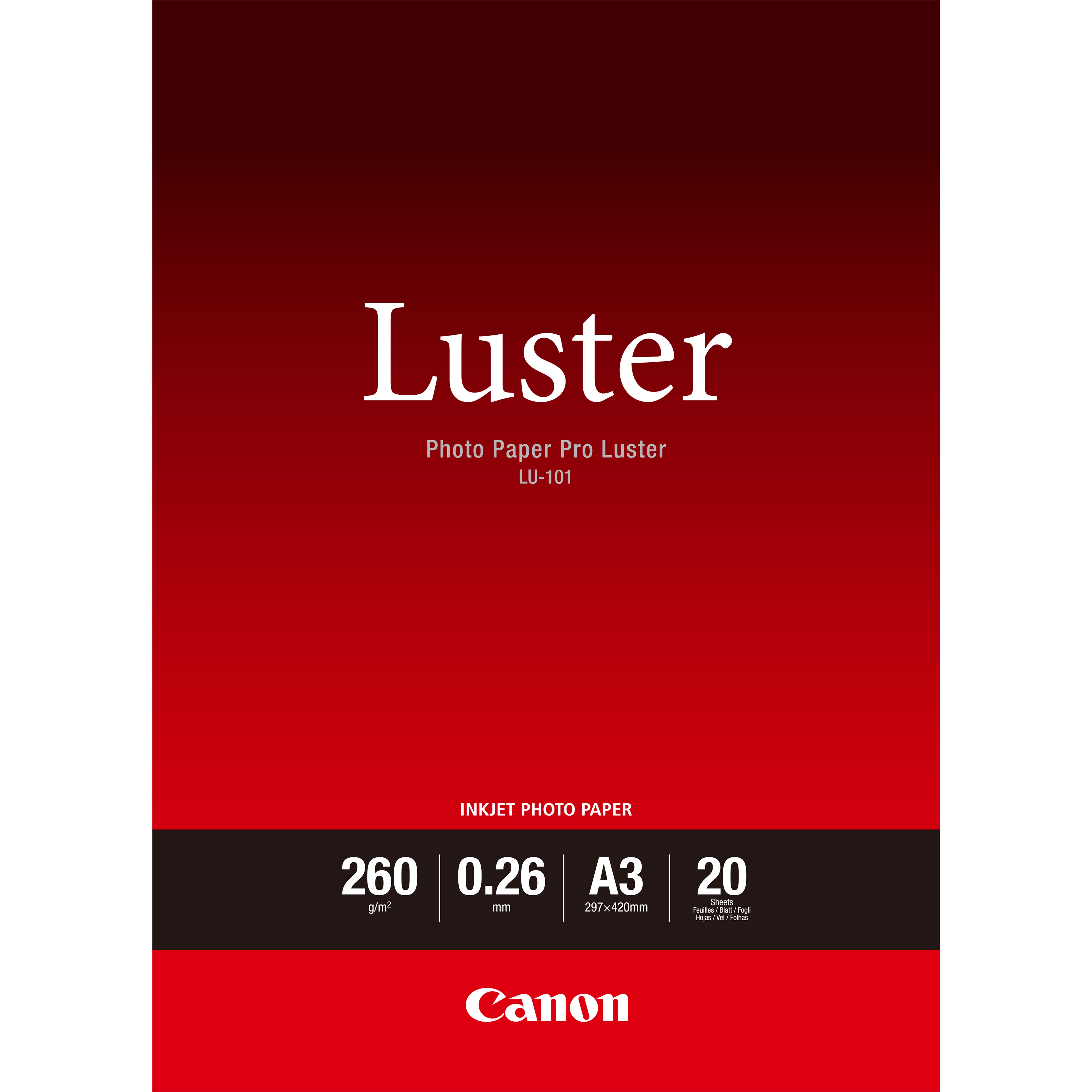 Canon Photo Paper Pro Luster LU-101 - Glanz - 260 Mikron - A3 (297 x 420 mm)