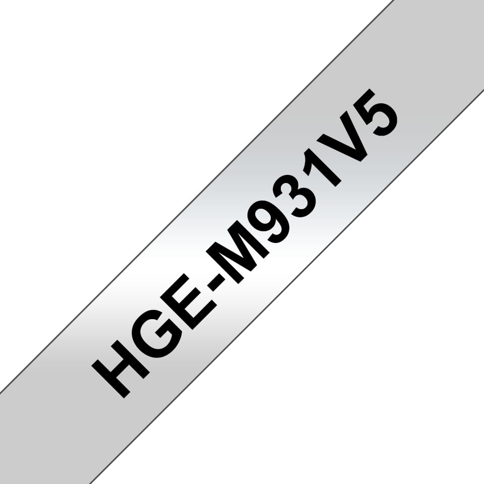 Brother HGE-M931V5 - Schwarz auf Silber - Rolle (1,2 cm x 8 m)