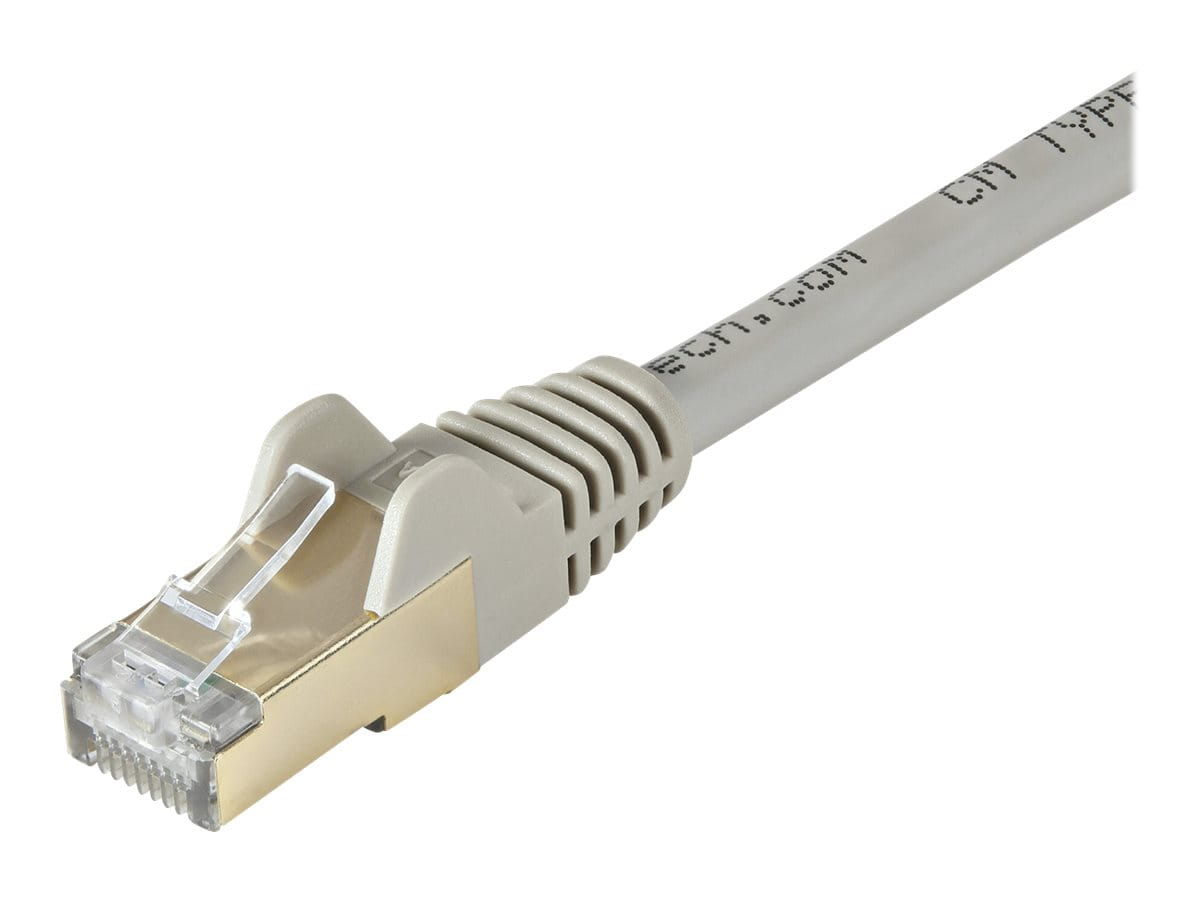 StarTech.com 10m CAT6A Ethernet Cable, 10 Gigabit Shielded Snagless RJ45 100W PoE Patch Cord, CAT 6A 10GbE STP Network Cable w/Strain Relief, Grey, UL Certified Wiring/TIA - Category 6A - 26AWG (6ASPAT10MGR)
