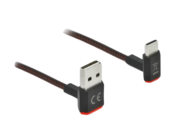Delock Easy - USB-Kabel - USB (M) nach oben/unten abgewinkelt, doppelseitig zu Micro-USB Typ B (M)