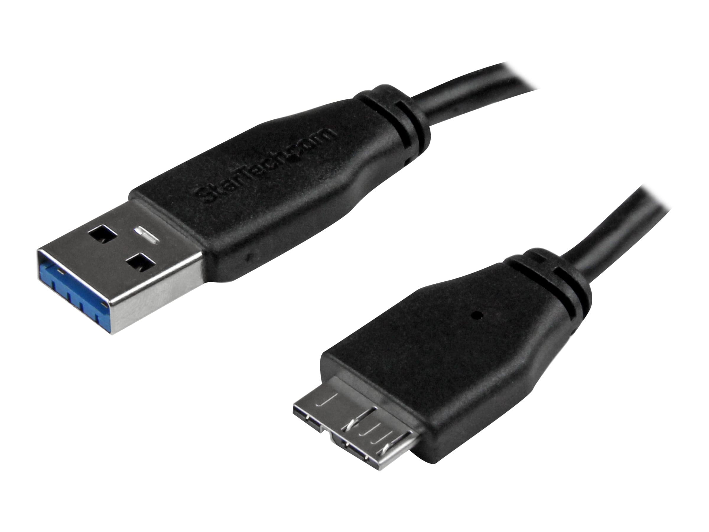 StarTech.com 1m schlankes SuperSpeed USB 3.0 A auf Micro B Kabel - St/St - USB 3.0 Anschlusskabel - USB-Kabel - Micro-USB Typ B (M)