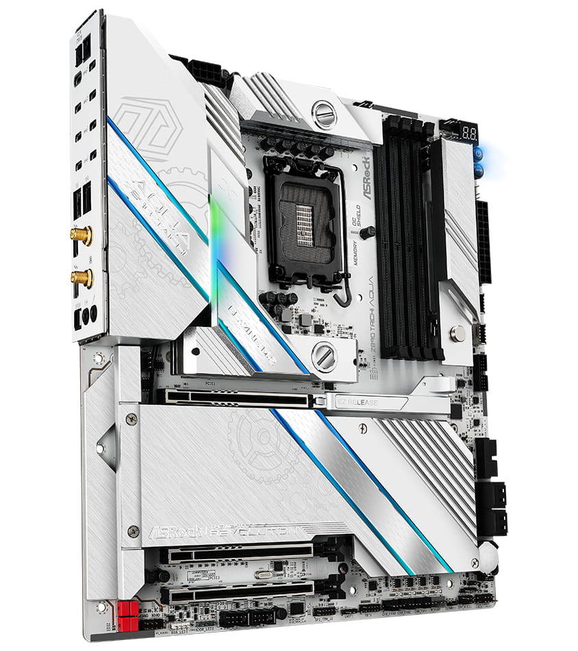 ASRock Z890 TAICHI AQUA - Motherboard - E-ATX - LGA1851-Sockel - Z890 Chipsatz - USB4, USB-C 3.2 Gen2, USB-C 3.2 Gen 1 - Bluetooth, Wi-Fi 7, 2.5 Gigabit LAN - Onboard-Grafik (CPU erforderlich)