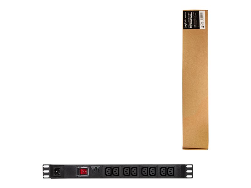 LogiLink Stromverteilungseinheit (Rack - einbaufähig) - Wechselstrom 250 V - 2500 Watt - Eingabe, Eingang IEC 60320 C14 - Ausgangsanschlüsse: 8 (8x IEC 60320 C13)