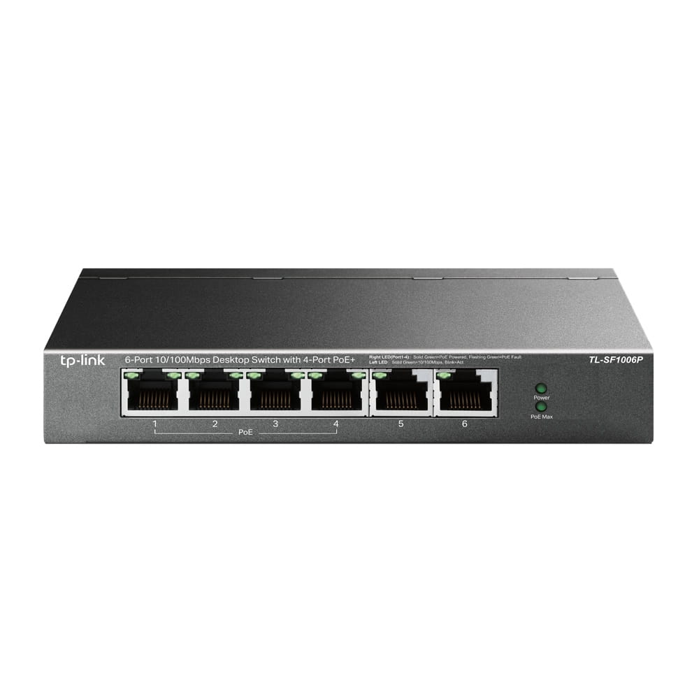 TP-LINK TL-SF1006P - V1 - Switch - unmanaged - 6 x 10/100 (4 PoE+)