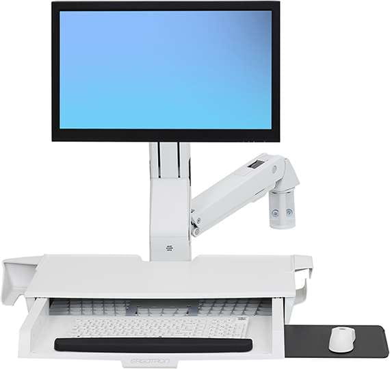 Ergotron Befestigungskit (Maushalterung, Handgelenkkissen, Barcode-Scanner-Halter, VESA-Adapter, Wandmontagehalterung, Tastatur-Tablett, flache horizontale Basisoberfläche, einstellbarer Monitorarm, Schienenmontage Halterungsset, Mausablage zum Herauszi