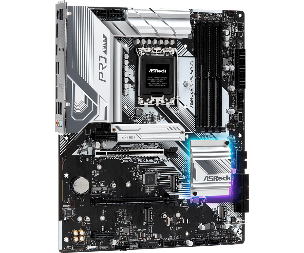 ASRock Z790 Pro RS - Motherboard - ATX - LGA1700-Sockel - Z790 Chipsatz - USB 3.2 Gen 2, USB 3.2 Gen 1, USB-C 3.2 Gen 2x2, USB-C Gen2 - 2.5 Gigabit LAN - Onboard-Grafik (CPU erforderlich)