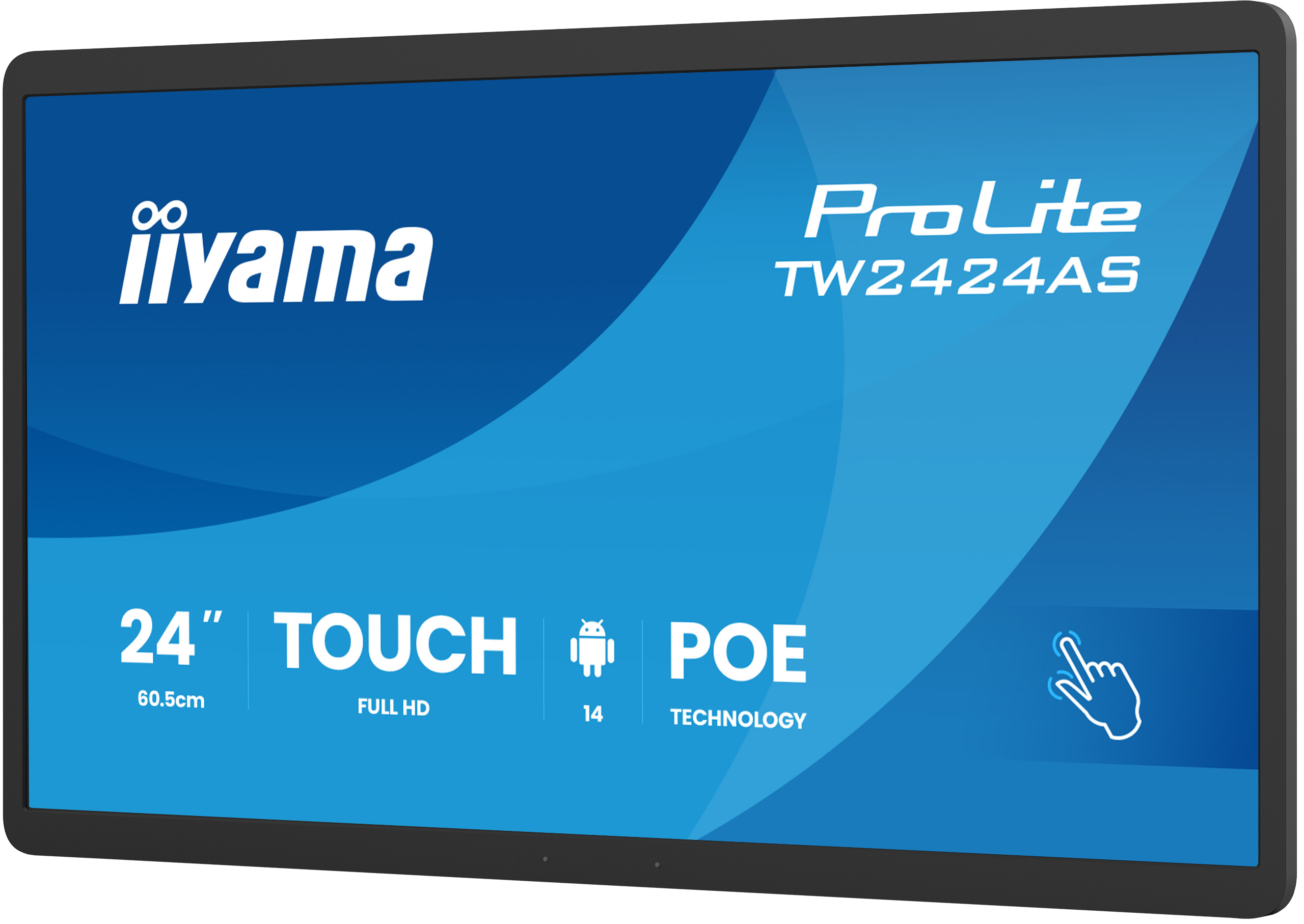 Iiyama ProLite TW2424AS-B3P - Android-PC - Touchscreen-PC - 1 RK3576 / 2.2 GHz - RAM 4 GB - SSD - eMMC 32 GB - Mali-G52 MC3 - 1GbE, Bluetooth 5.3, Wi-Fi 6 - WLAN: 802.11a/b/g/n/ac/ax, Bluetooth 5.3 - Android 14 GMS - Monitor: LED 60.5 cm (23.8")