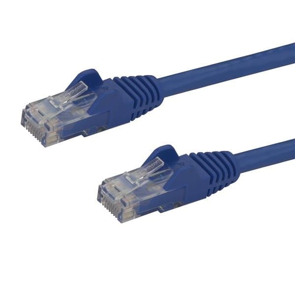 StarTech.com 15m CAT6 Ethernet Cable, 10 Gigabit Snagless RJ45 650MHz 100W PoE Patch Cord, CAT 6 10GbE UTP Network Cable w/Strain Relief, Blue, Wiring is UL Certified/TIA - Category 6 - 24AWG (N6PATC15MBL)