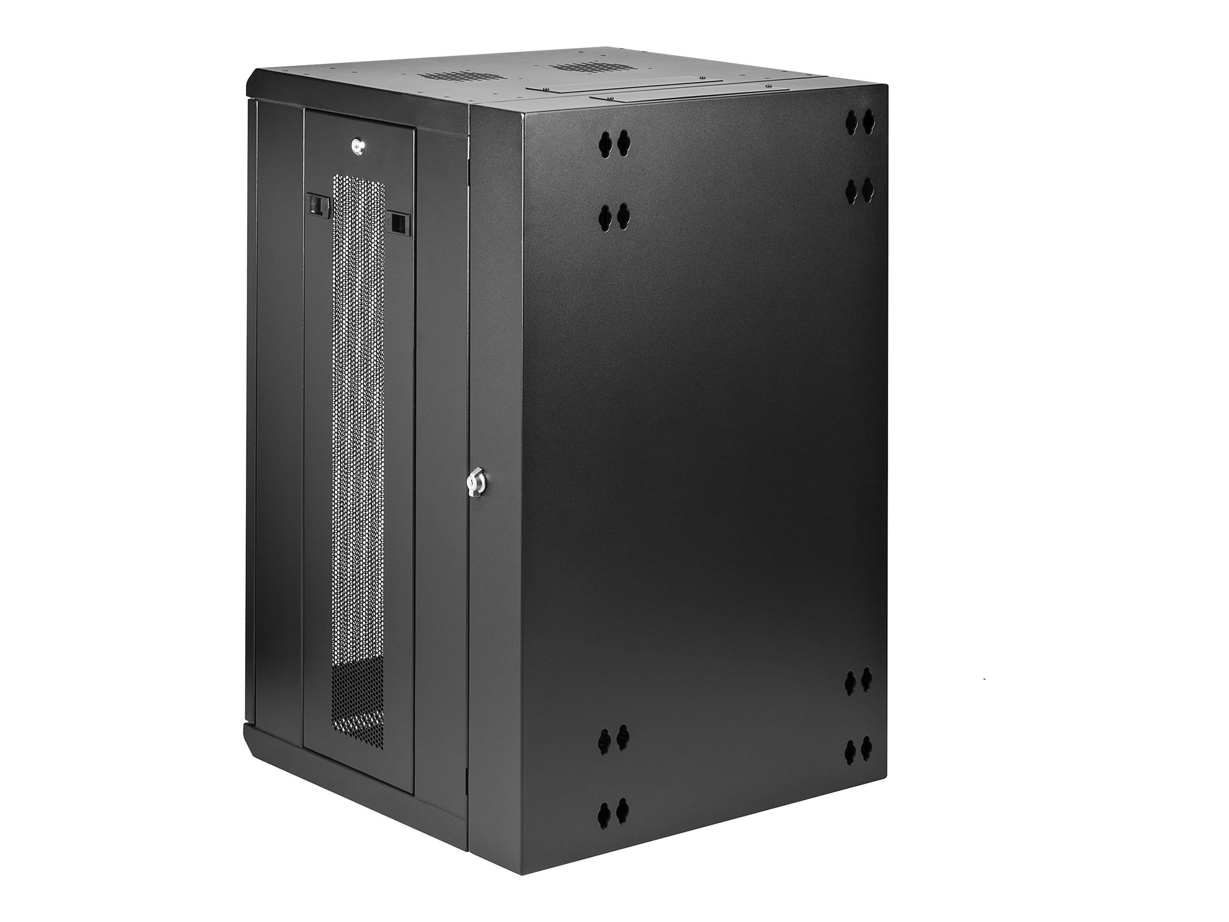StarTech.com 18U 19" Wall Mount Network Cabinet, 16" Deep Hinged Locking IT Network Switch Depth Enclosure, Assembled Vented Computer Equipment Data Rack with Shelf & Flexible Side Panels - 18U Vented Cabinet (RK1820WALHM) StarTech.com 18U 19" Wall Mount Network Cabinet, 16" Deep Hinged Locking IT Network Switch Depth Enclosure, Assembled Vented Computer Equipment Data Rack with Shelf & Flexible Side Panels - 18U Vented Cabinet (RK1820WALHM)