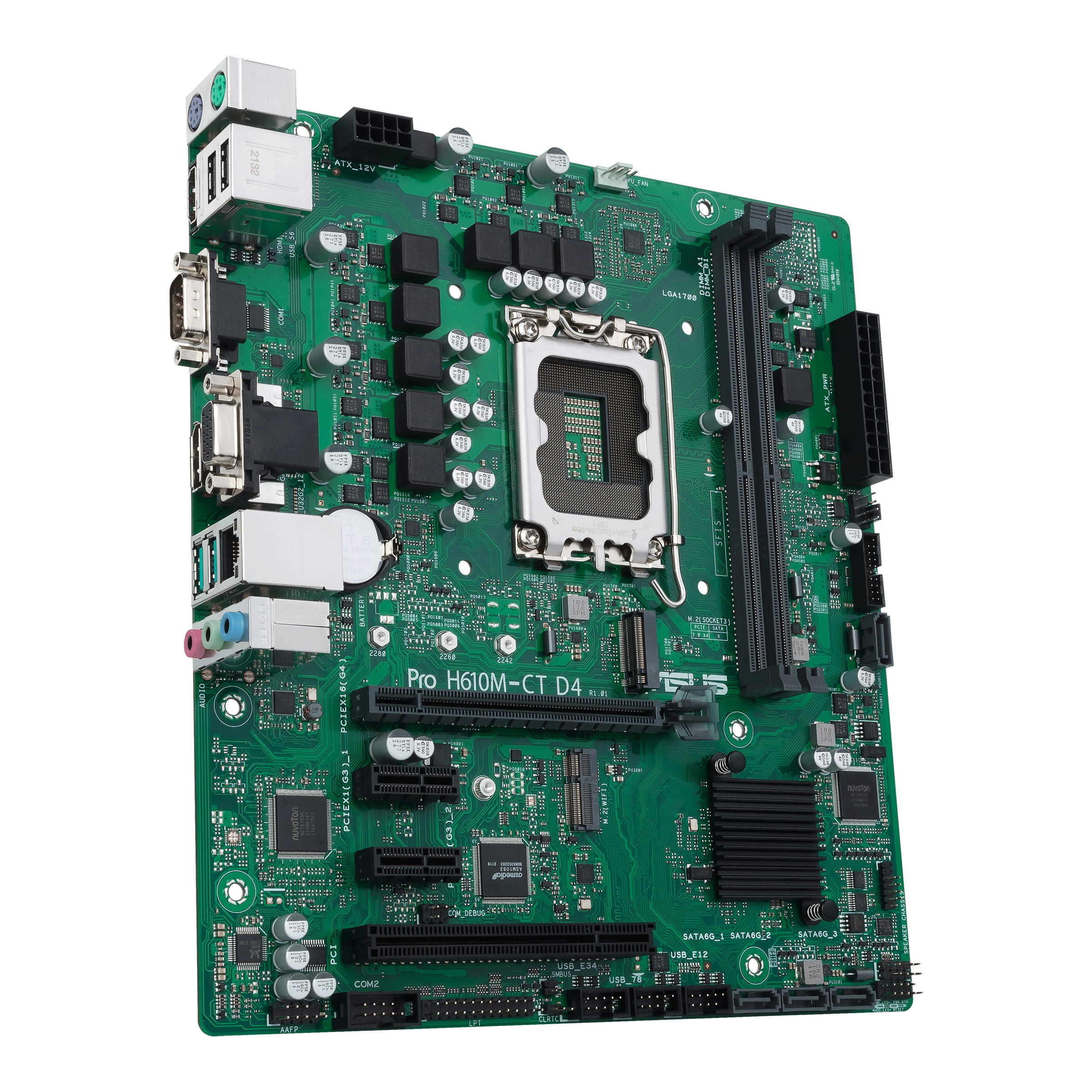 ASUS PRO H610M-CT D4-CSM - Motherboard - micro ATX - LGA1700 Sockel - H610 Chipsatz - USB 3.2 Gen 1, USB 3.2 Gen 2 - Gigabit LAN - Onboard-Grafik (CPU erforderlich)