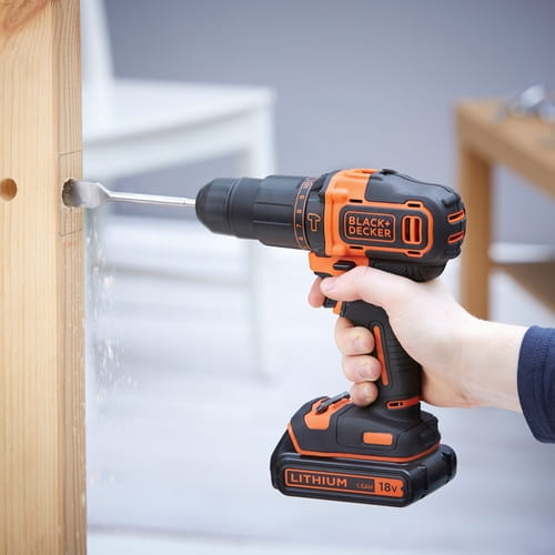 Black & Decker BDCHD18S1KA, Handbohrmaschine, Schwarz, Orange, 1 cm, 1400 RPM, 2,5 cm, 1 cm