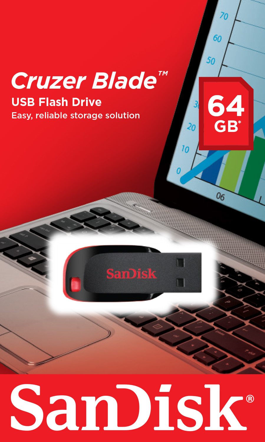 SanDisk Cruzer Blade - USB-Flash-Laufwerk - 64 GB