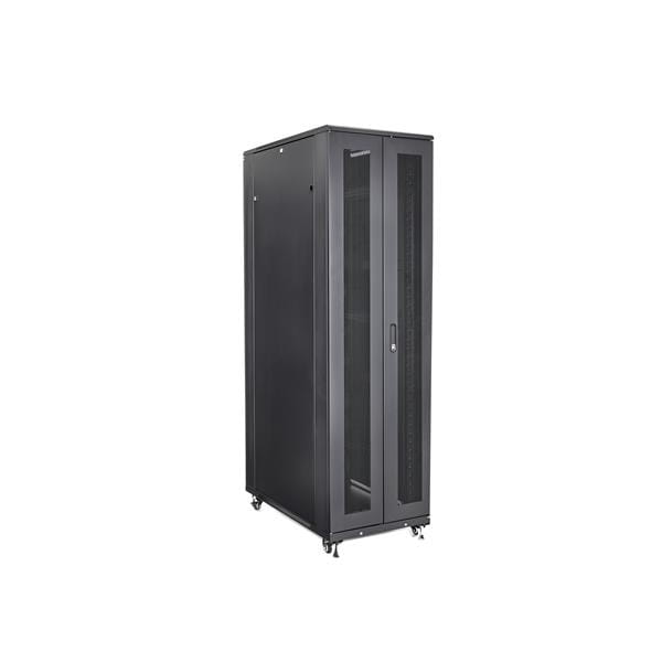 StarTech.com 4-Pfosten 42HE Server Rack Gehäuse, 19" Serverschrank - Schrank Netzwerkschrank - bodenstehend - Schwarz - 42HE - 48.3 cm (19")