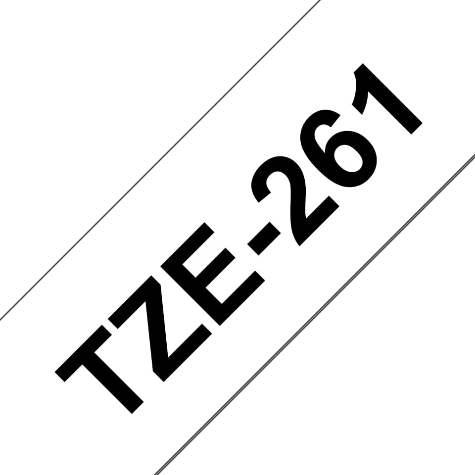 Brother TZe-261 - Standard-Klebstoff - Schwarz auf Weiß - Rolle (3,6 cm x 8 m)