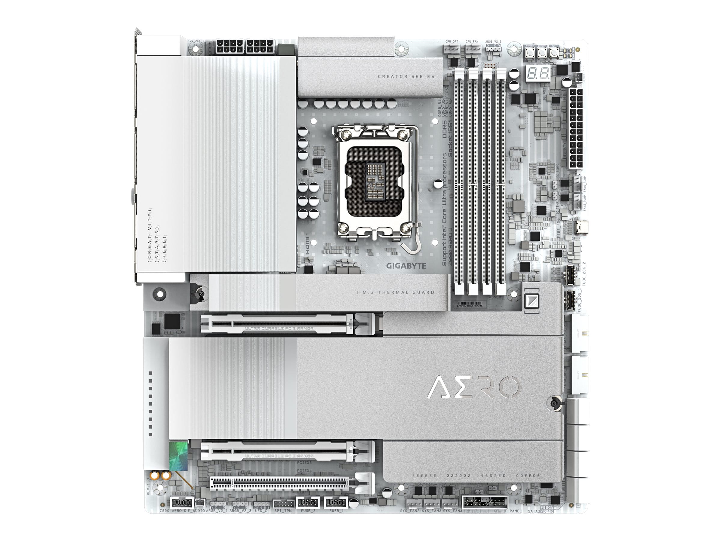 Gigabyte Z890 AERO D - Motherboard - E-ATX - LGA1851-Sockel - Z890 Chipsatz - USB 3.2 Gen 2, USB 3.2 Gen 1, USB4 - 2 x 2.5 Gigabit LAN, Bluetooth, Wi-Fi 7 - Onboard-Grafik (CPU erforderlich)